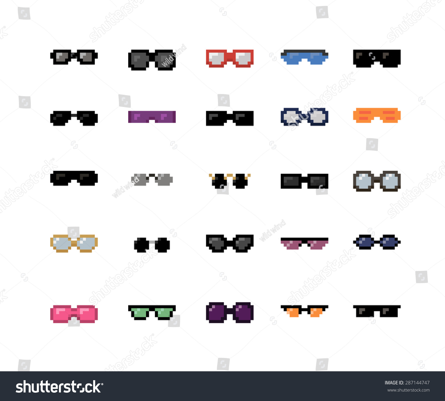 2425 Glasses Pixel Art Stock Illustrations Images And Vectors Shutterstock 