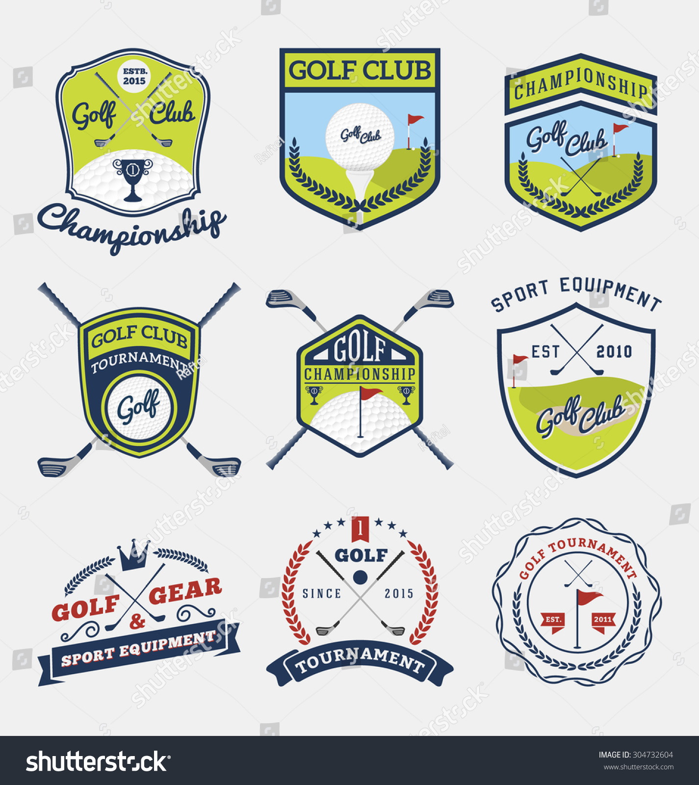 Set Golf Club Golf Championship Golf Stock Vector (Royalty Free) 304732604