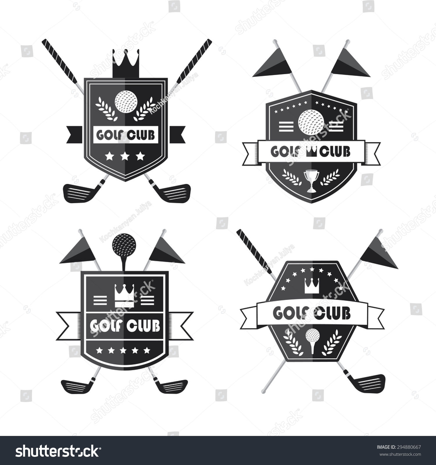 Set Golf Golf Emblems Labels Badges Stock Vector (Royalty Free ...