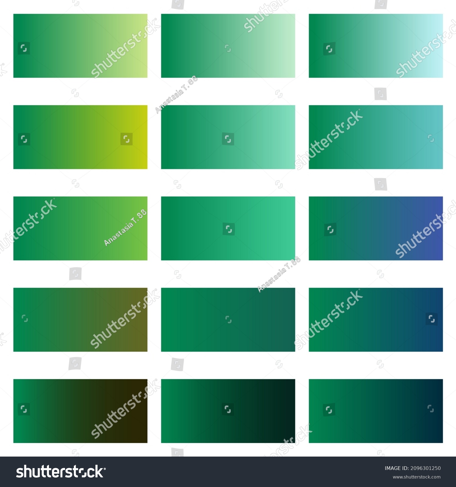 Set Gradient Backgrounds Emerald Shade Transition Stock Vector (Royalty ...