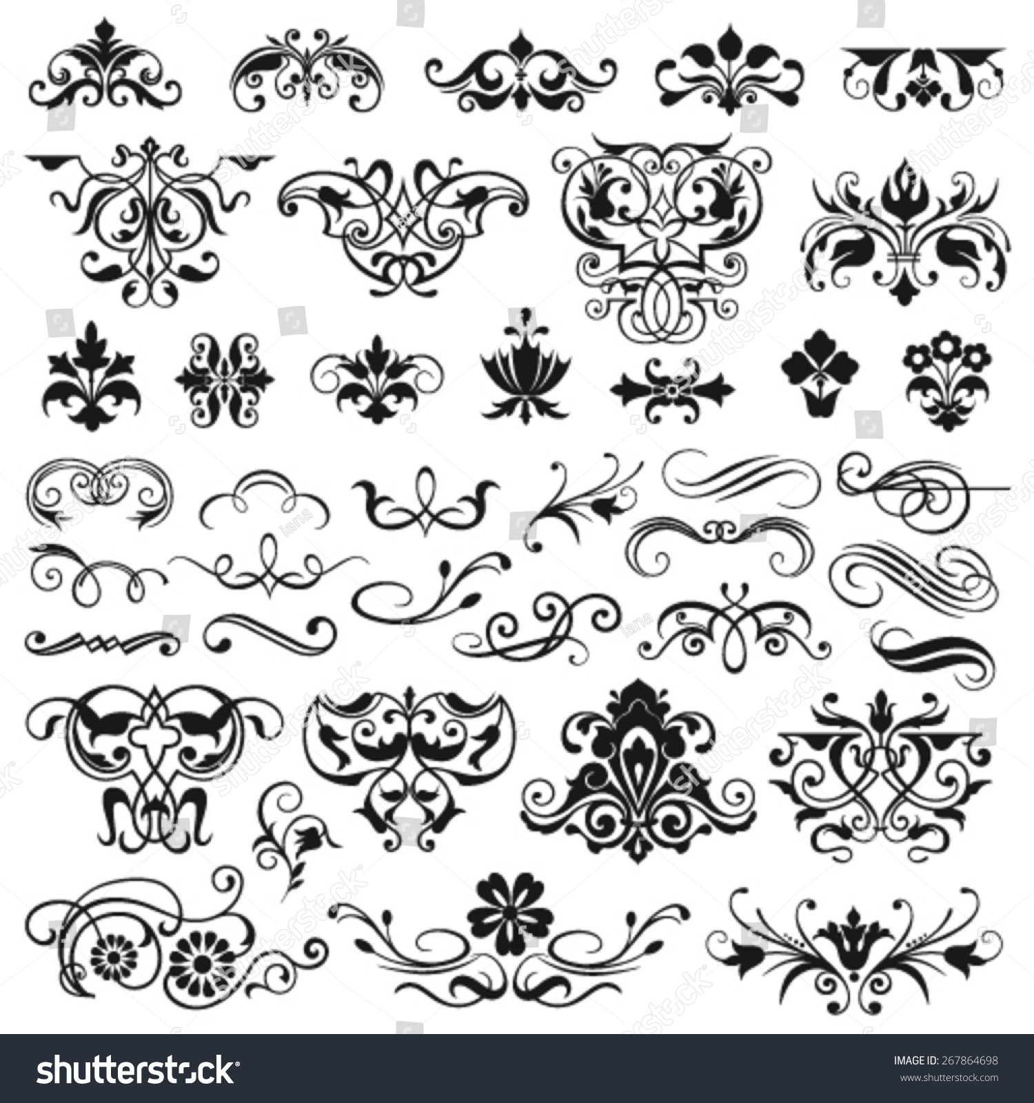 Set Of Graphic Elements For Design Stock Vector Illustration 267864698 ...