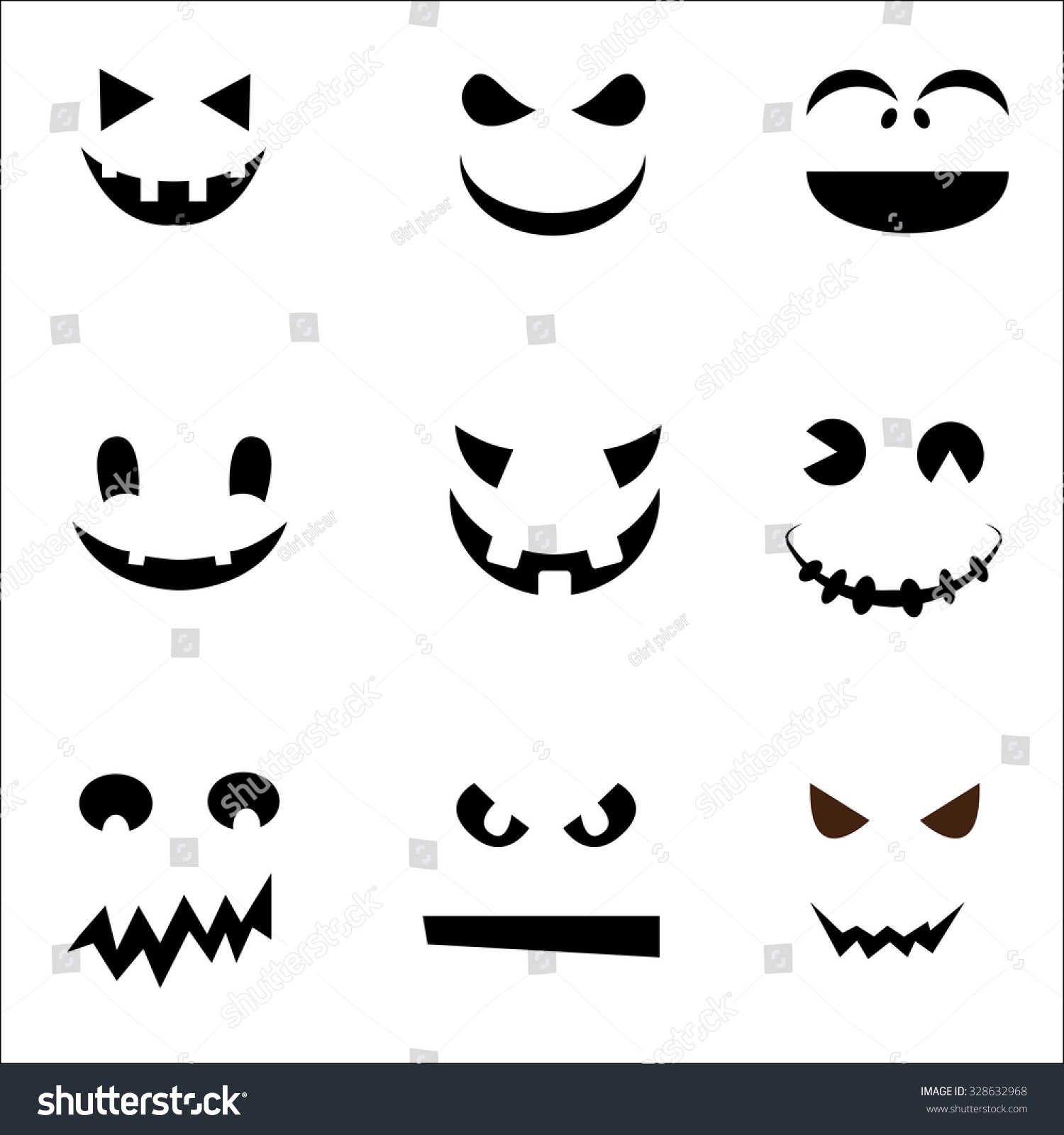 set halloween face ghost design stock vector royalty free ghost design