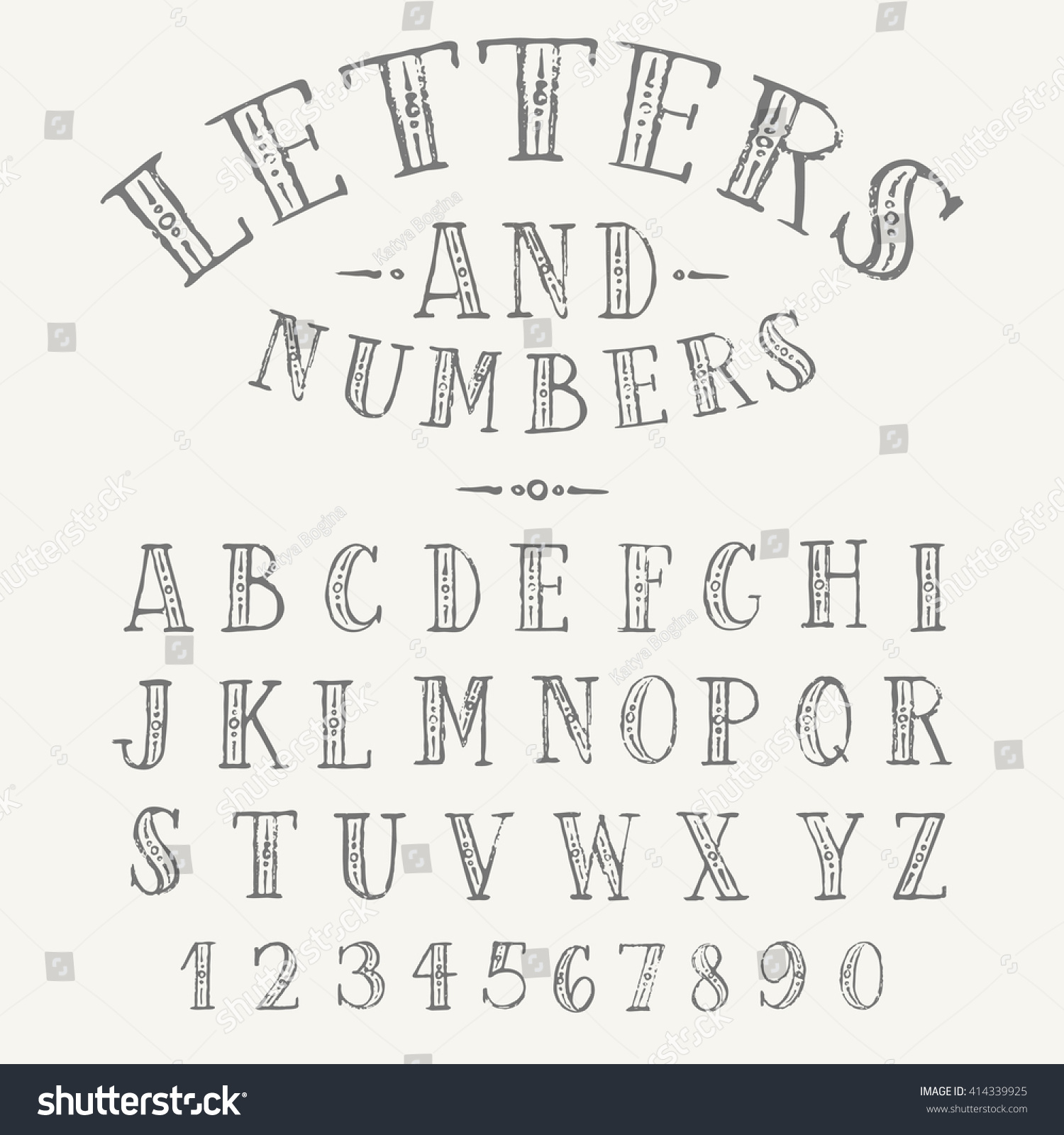 Set Hand Drawn Ornate Letters Alphabet Stock Vector (2018) 414339925