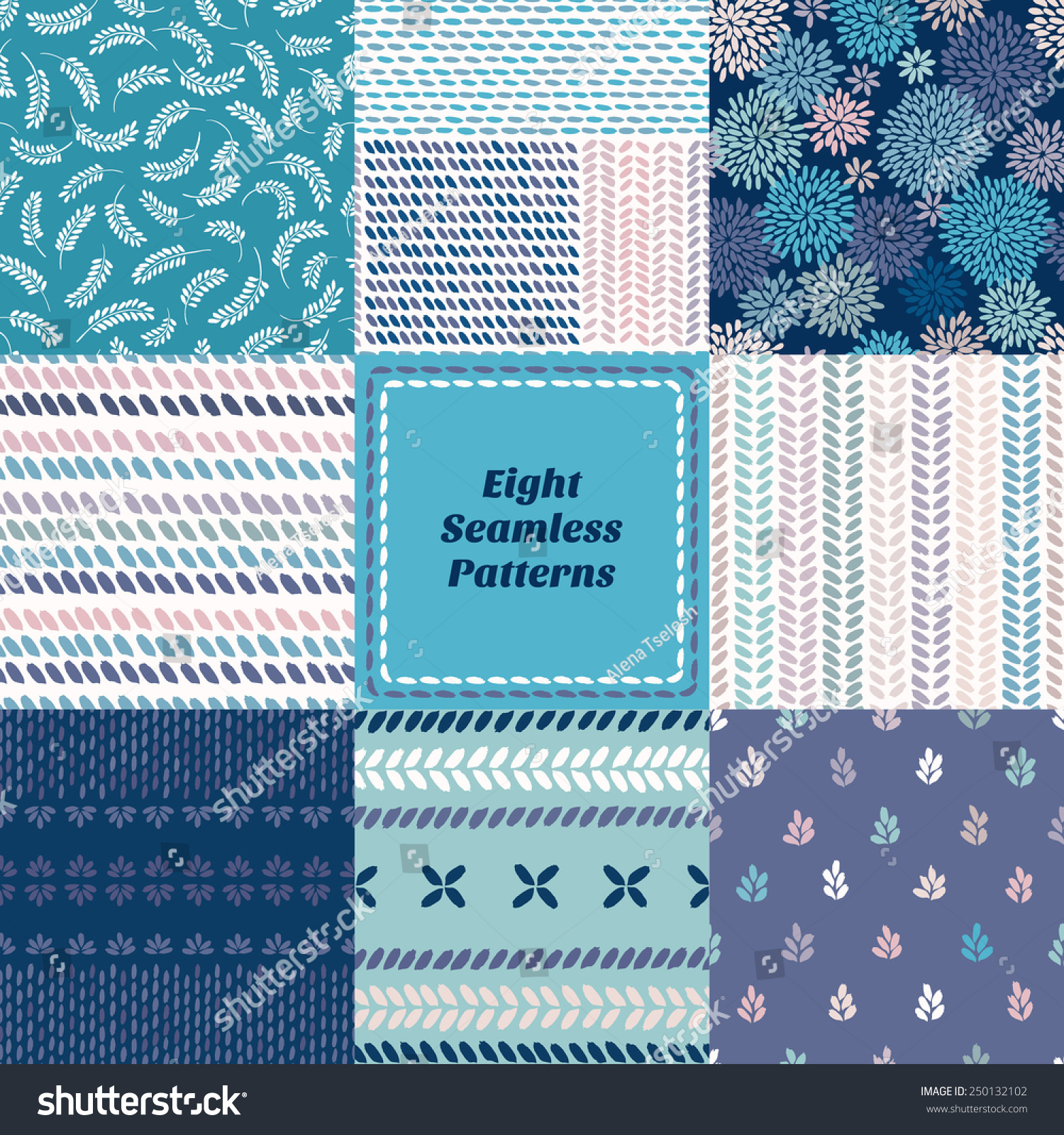 Set Of Hand Drawn Simple Seamless Patterns For Textile Design / Vector ...