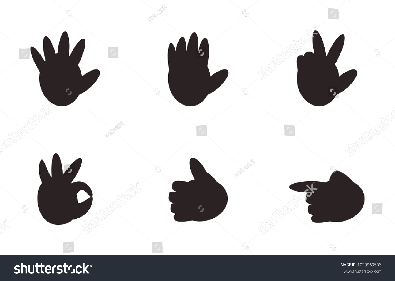 Set Hand Gesture Signs Nonverbal Symbols Stock Vector (Royalty Free ...