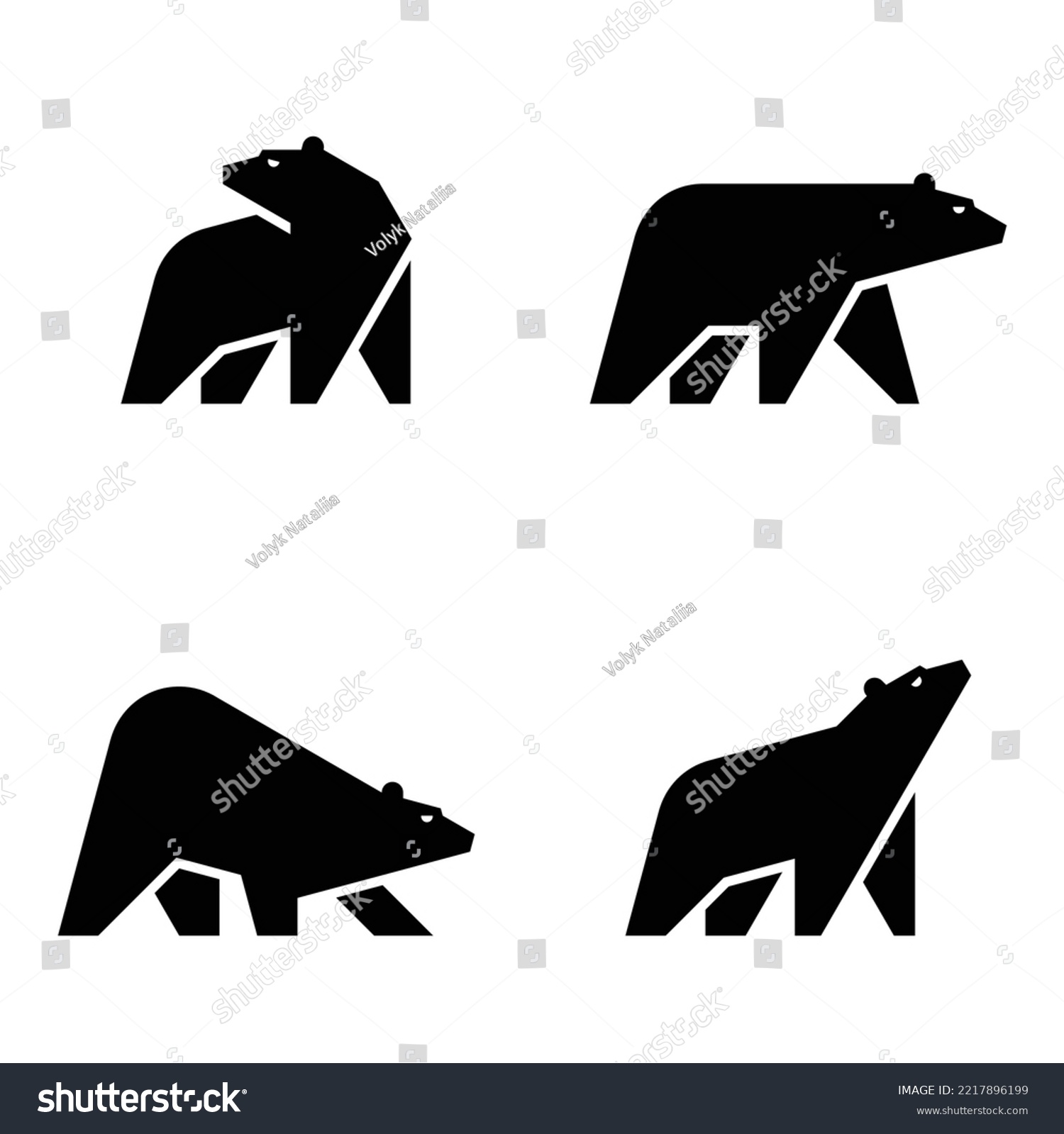 SVG of Set of Ice Bear, Ice Bear Logo. Icon design. Template elements svg
