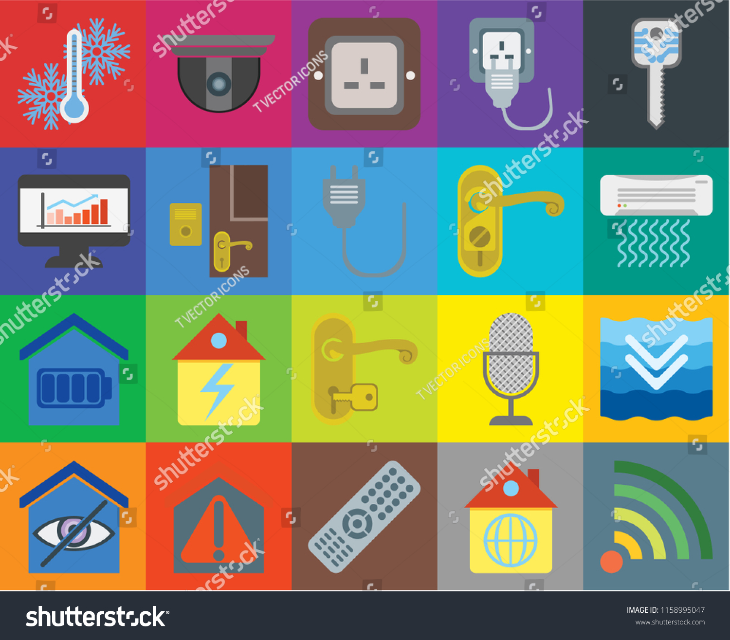 Set 20 Icons Such Wifi Home Stock Vector Royalty Free