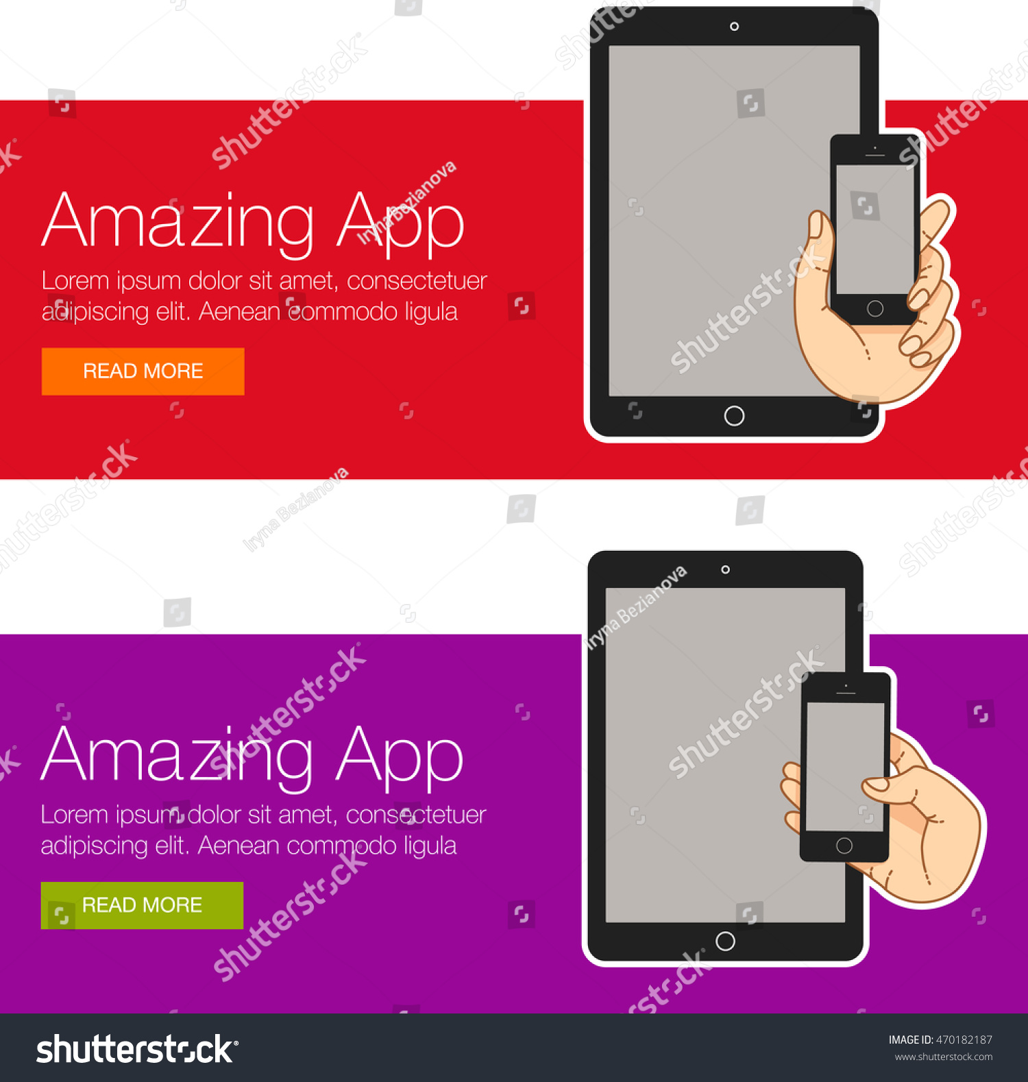 set illustration smartphone banner presentation website stock set illustration smartphone banner presentation website stock, Presentation templates