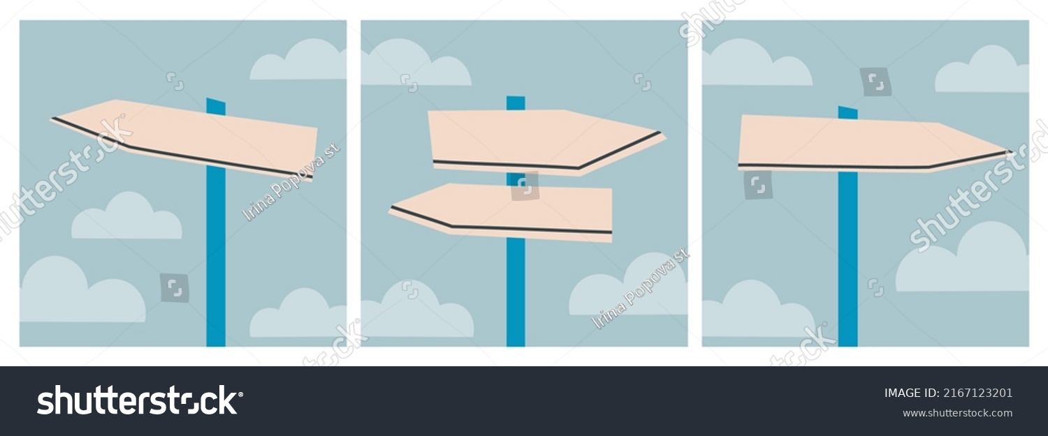 Set Illustrations Flat Wayfinding Signage Road Stock Vector Royalty Set Illustrations Flat Wayfinding Signage Road Stock Vector Royalty