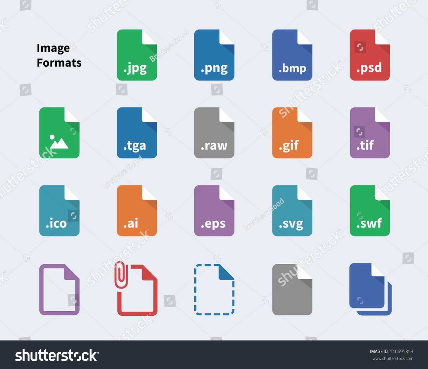 SVG of Set of Image File Formats icons. Vector illustration. svg
