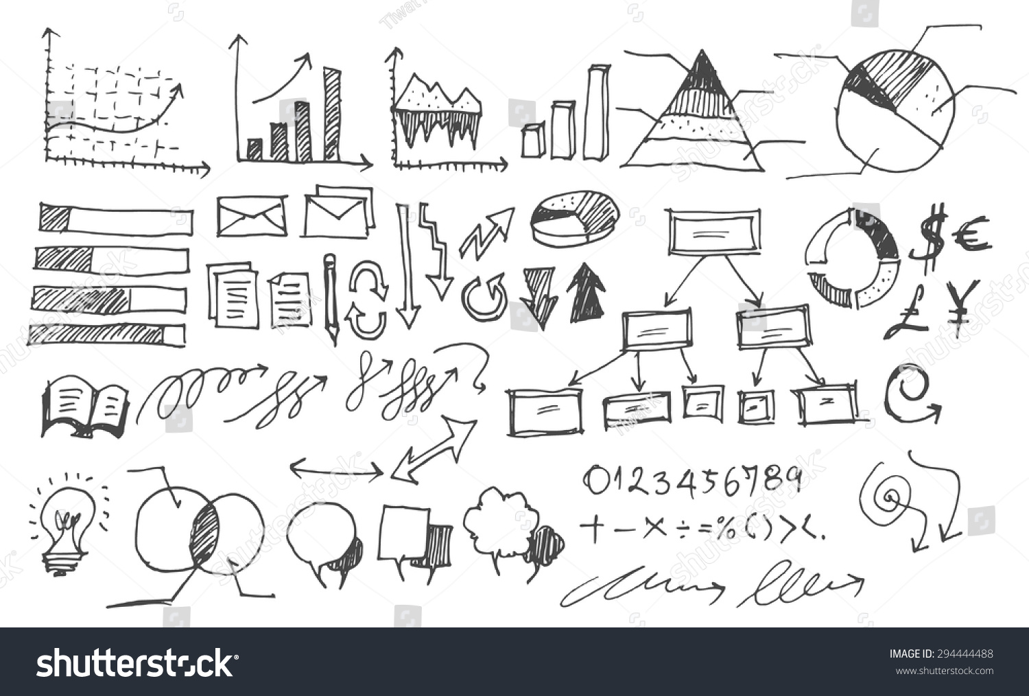 Set Info Chart Doodle Stock Vector (Royalty Free) 294444488 | Shutterstock