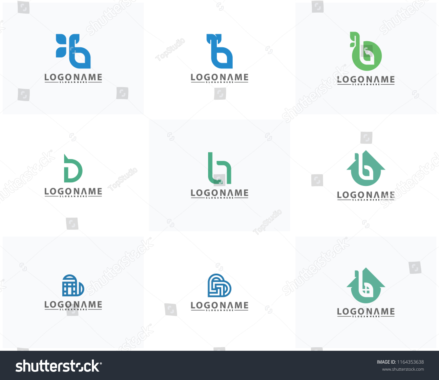 Set Initial B Logo Vector B Stock Vector (Royalty Free) 1164353638 ...