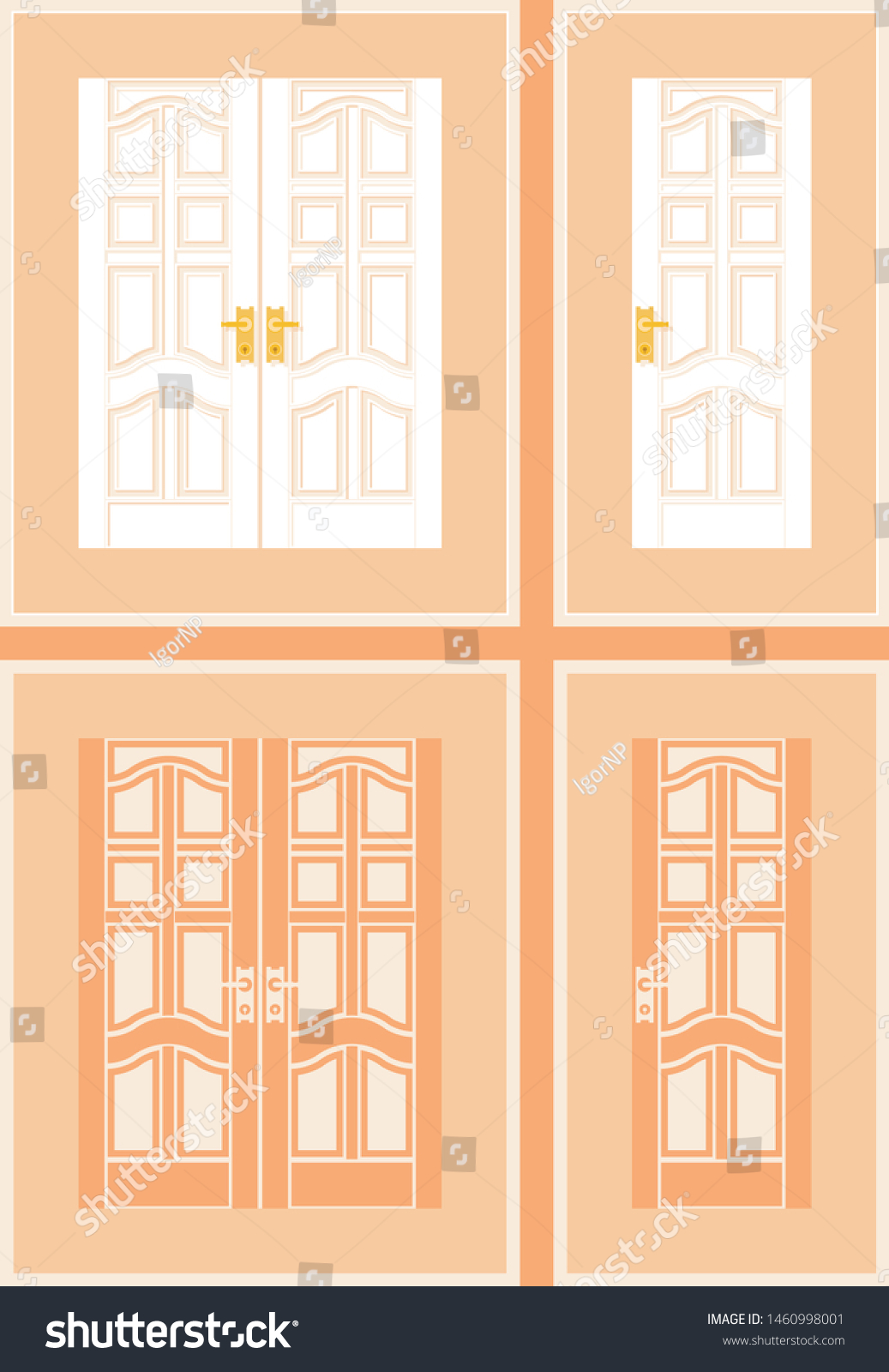 Set Interior Doors Various Types On Stock Vector Royalty