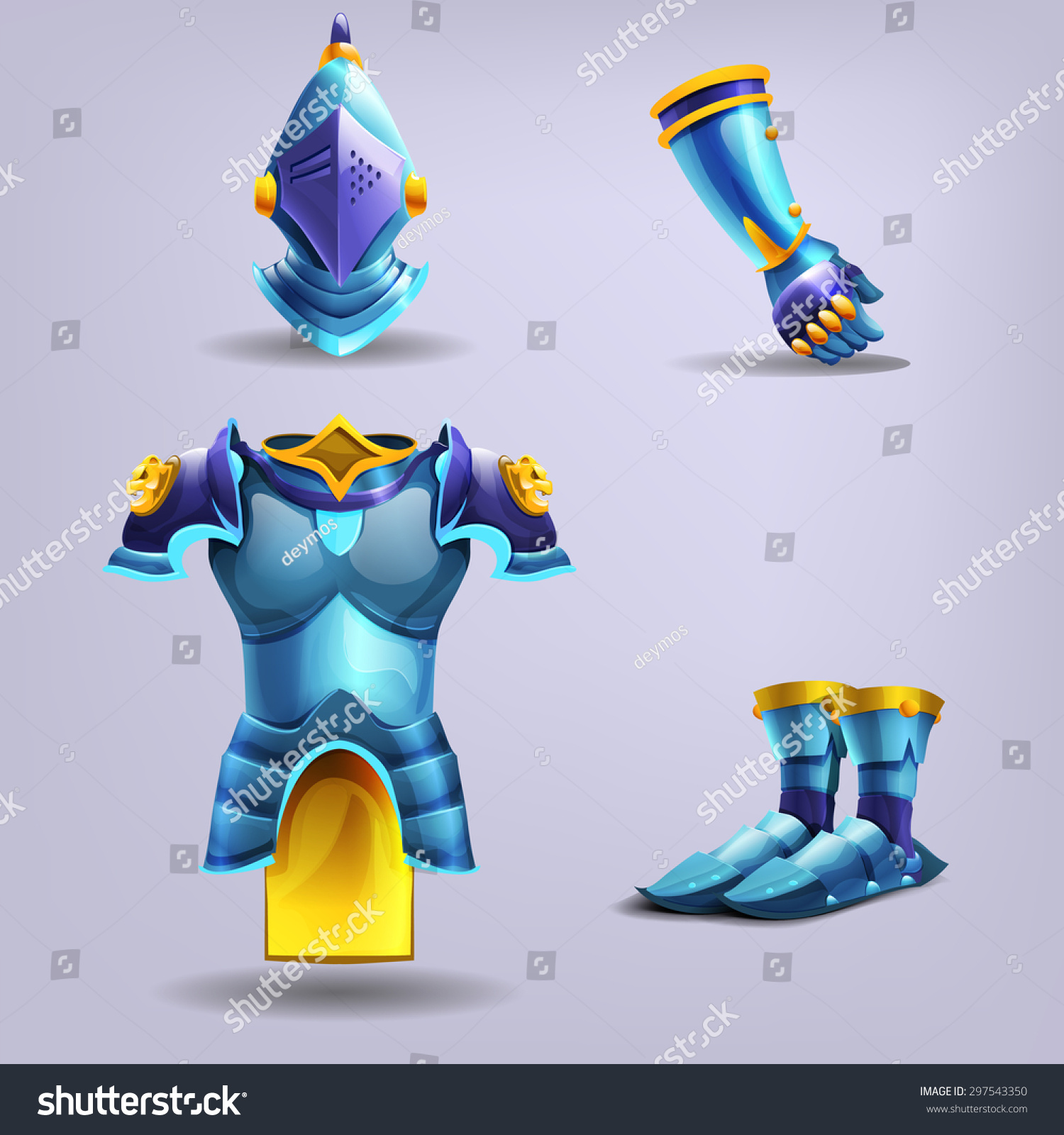 Set Knights Armor Vector Illustration Stock Vector (Royalty Free