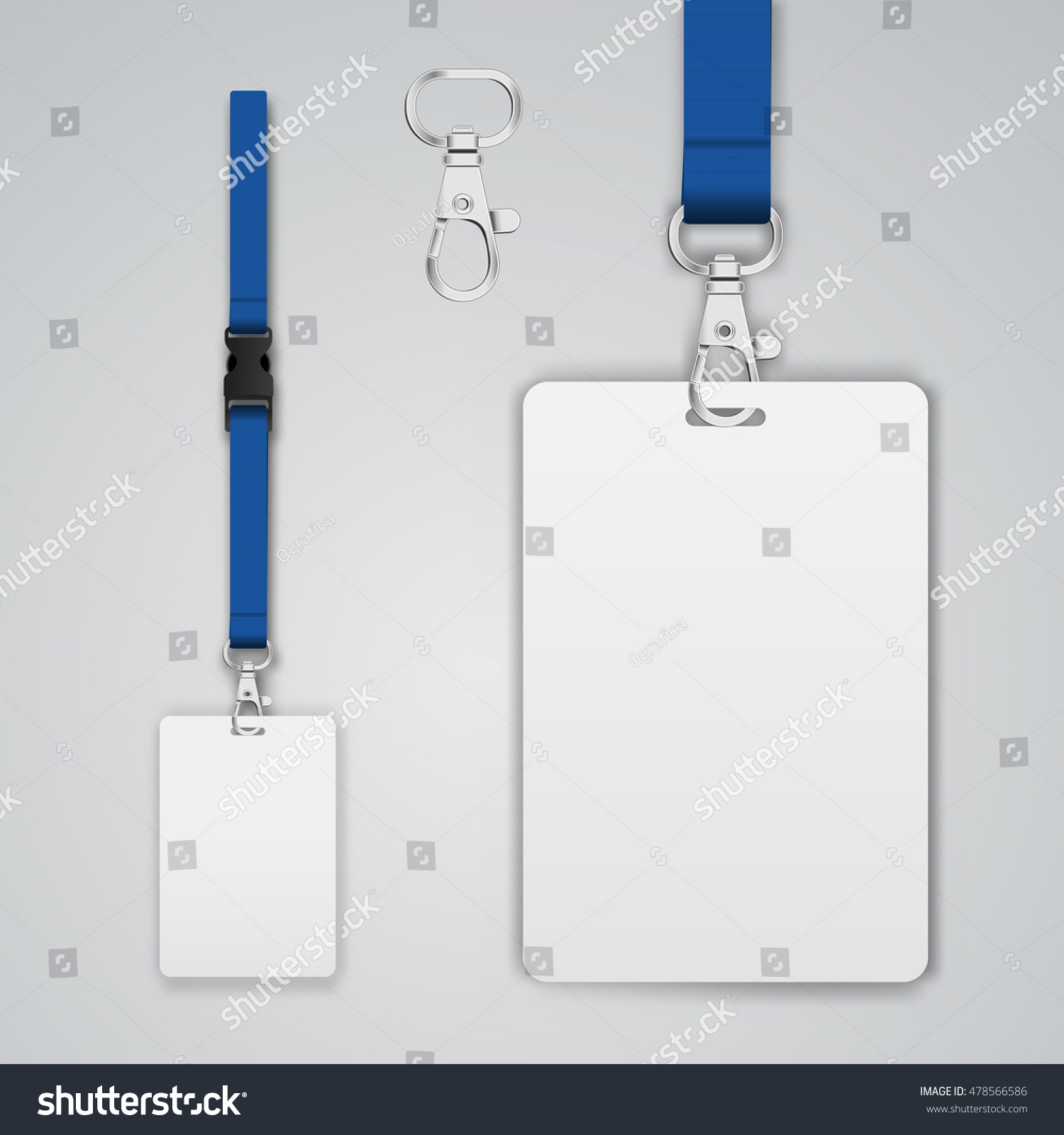 Set Lanyard Badge Open Closed Metal Stock Vector (royalty Free 