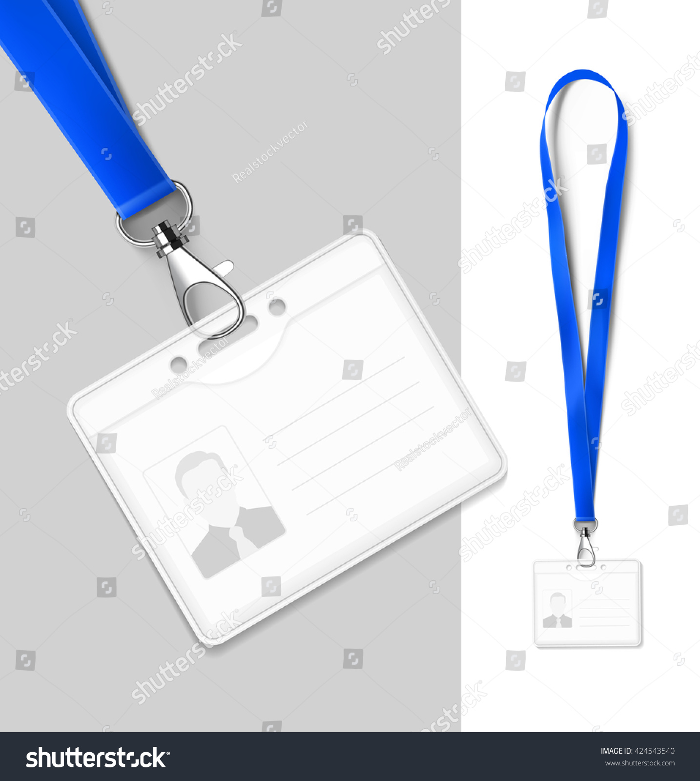 Set Lanyard Badge Vector Illustration Ready Stock Vector (royalty Free 