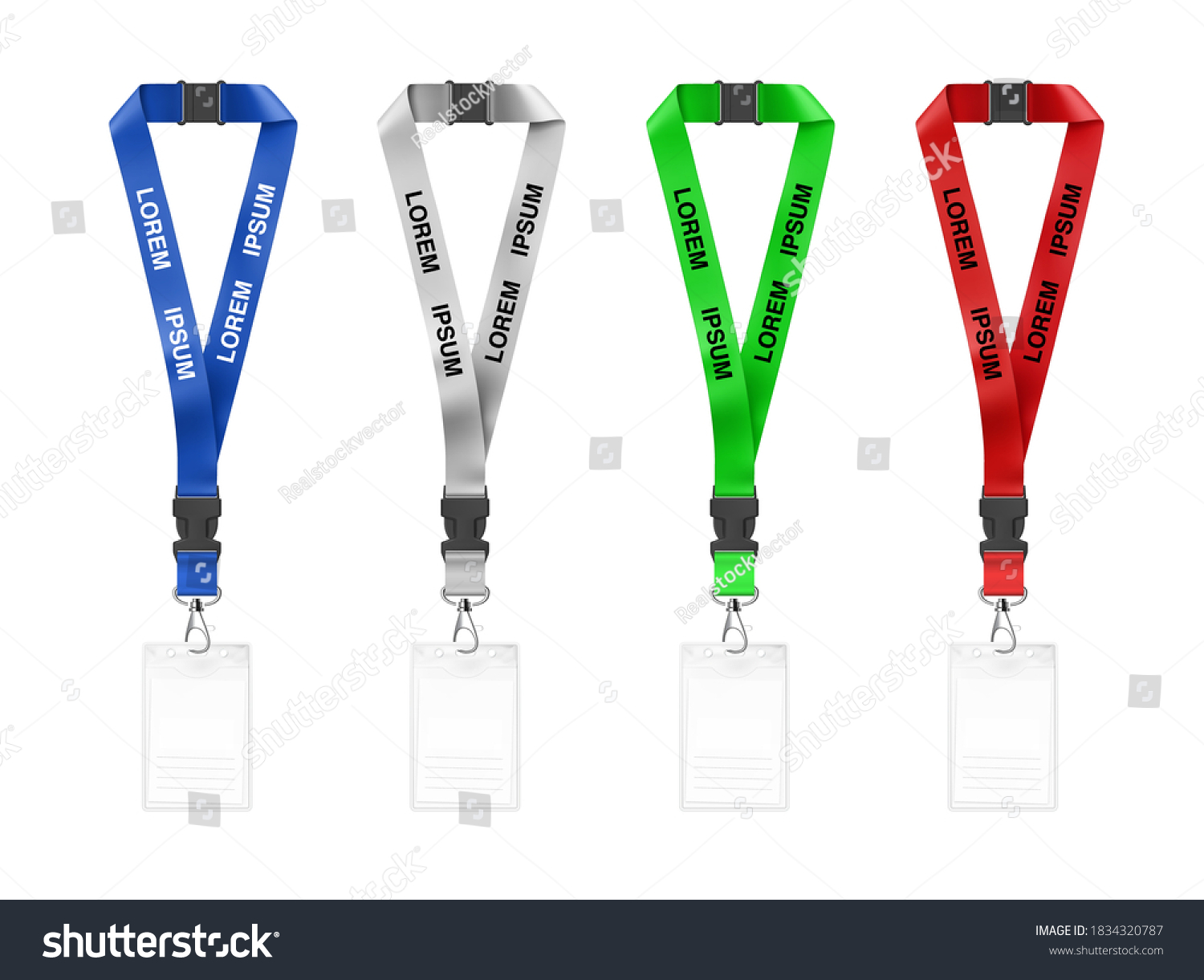 Set Lanyard Id Card Vector Illustration Stock Vector (Royalty Free ...