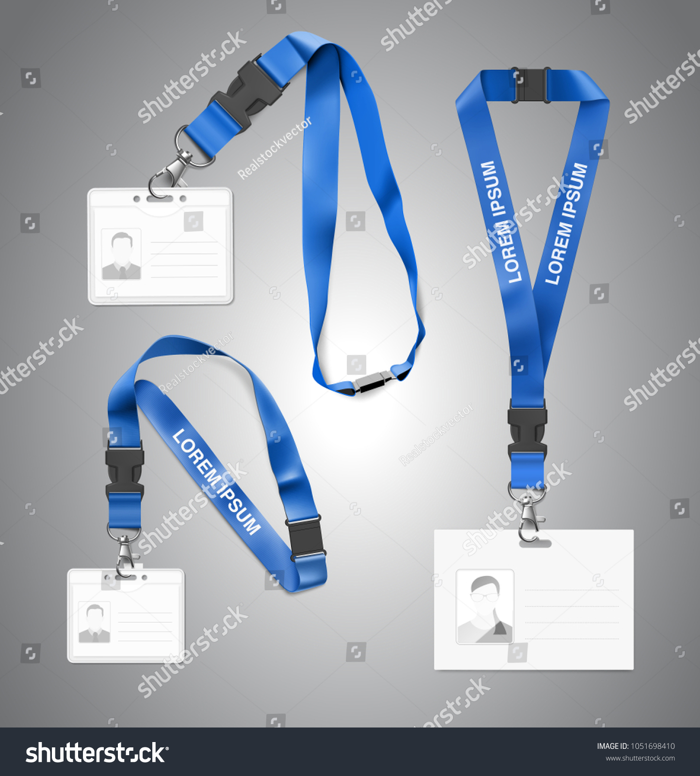 Set Lanyards Id Card Vector Illustration Stock Vector (Royalty Free ...