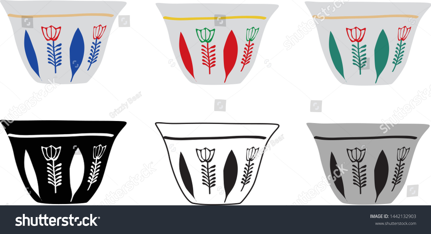 SVG of Set of Lebanese Arabic Turkish Coffee Set - Illustration Icon Isolated Icon svg