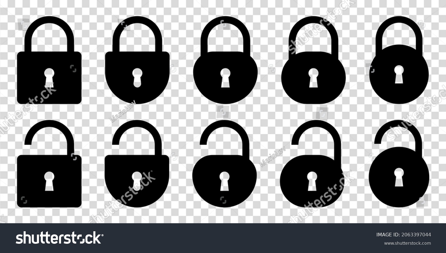 Set Lock Unlock Icons Vector Illustration Stock Vector Royalty Free