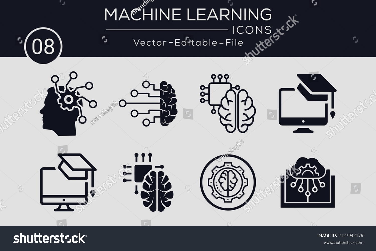 Set Machine Learning Concept Icons Design Stock Vector (Royalty Free ...