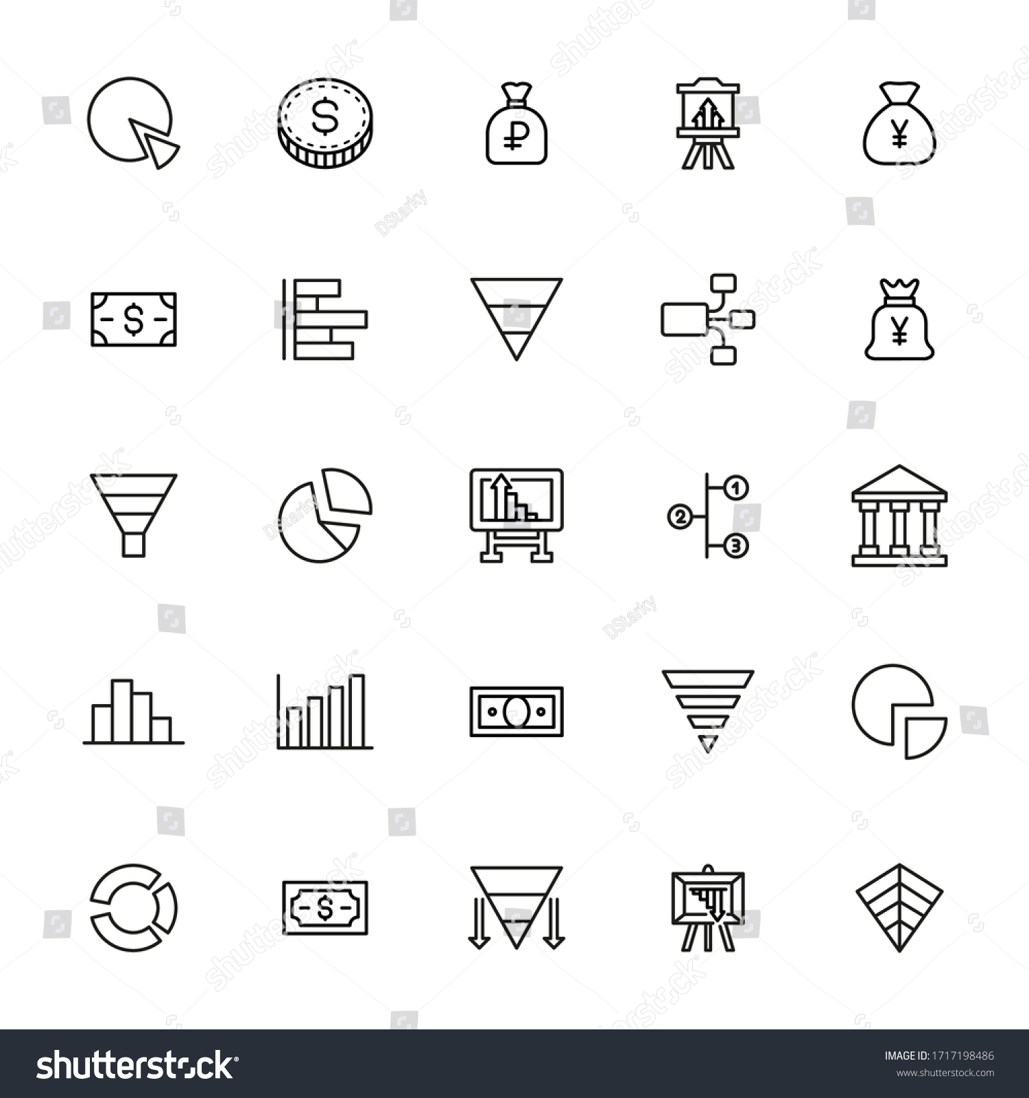 Set Macroeconomics Related Vector Line Icons Stock Vector (Royalty Free ...