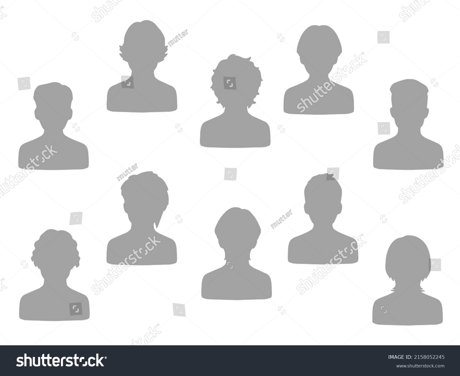 Set Male Silhouette Illustrations Various Hairstyles Stock Vector ...