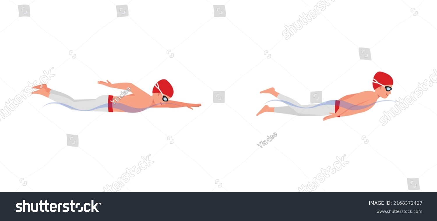 Set Male Swimmer Character Vector Design Stock Vector (Royalty Free ...