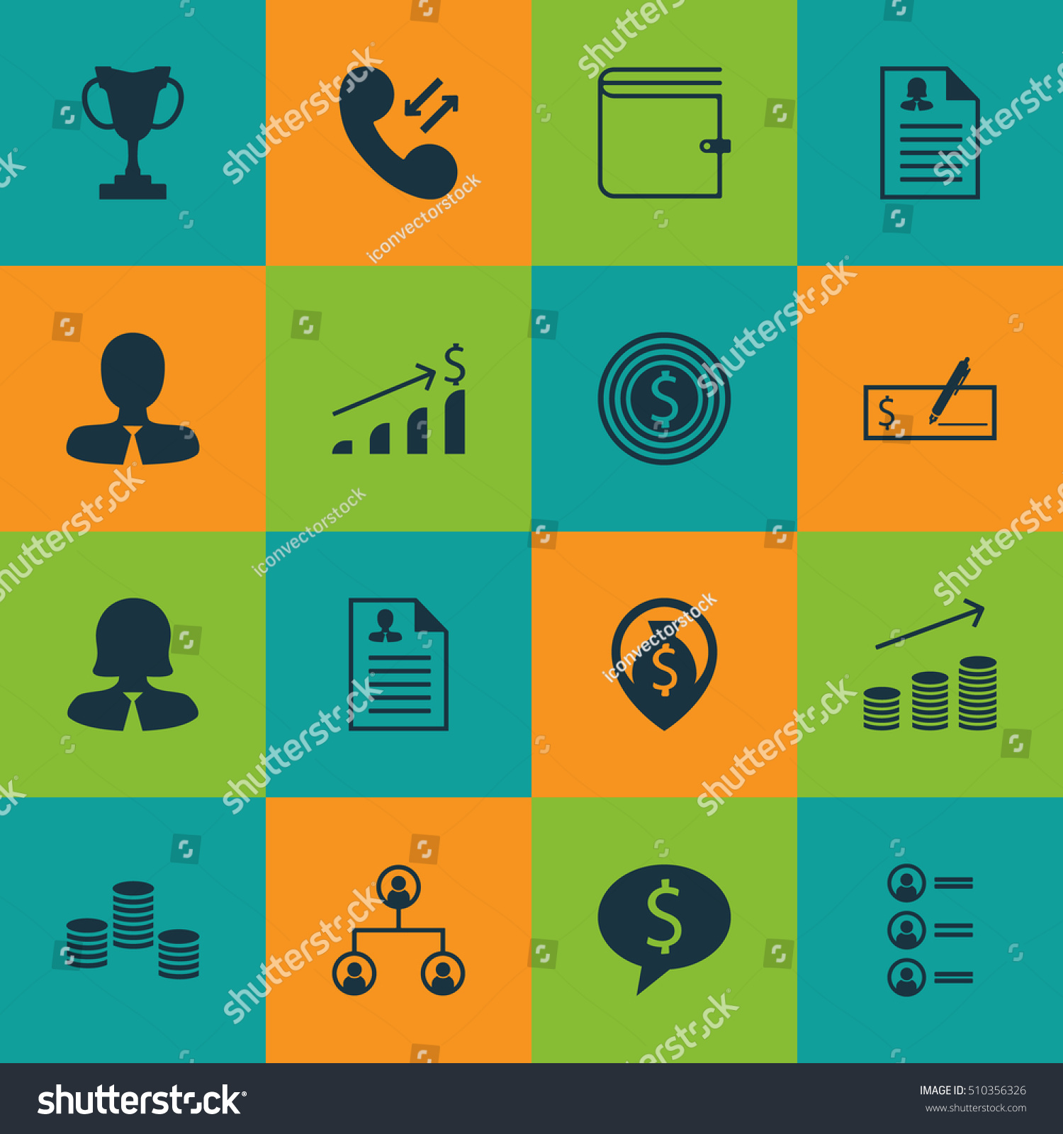 Set Management Icons On Money Manager Stock Vector Royalty Free