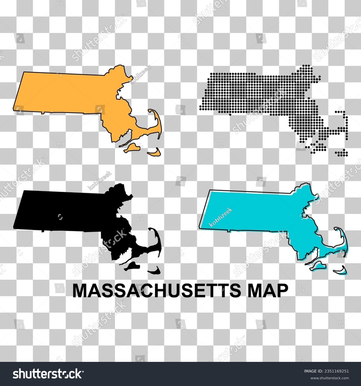 SVG of Set of Massachusetts map, united states of america. Flat concept icon vector illustration . svg