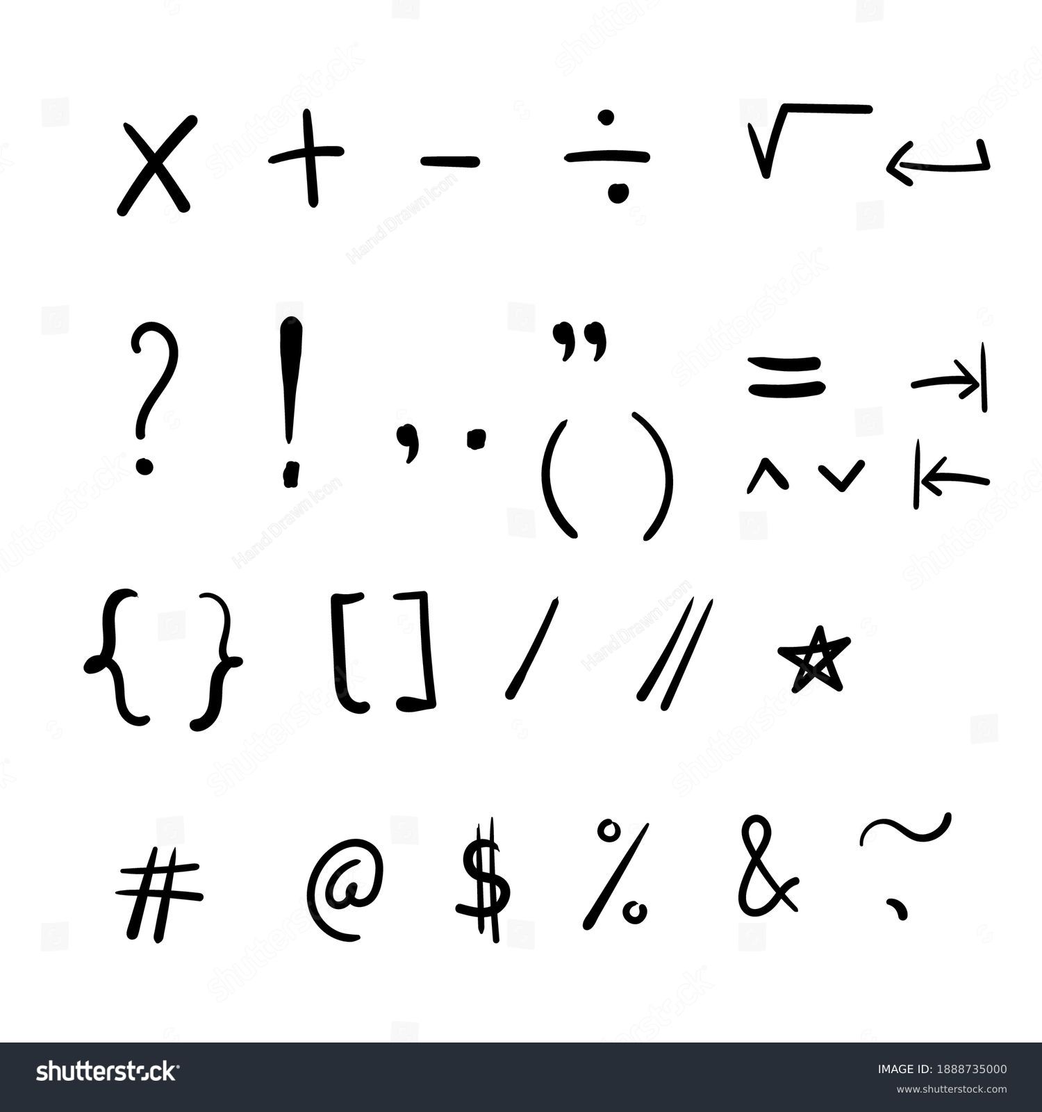 Conjunto De Iconos De Símbolos Matemáticos Vector De Stock Libre De