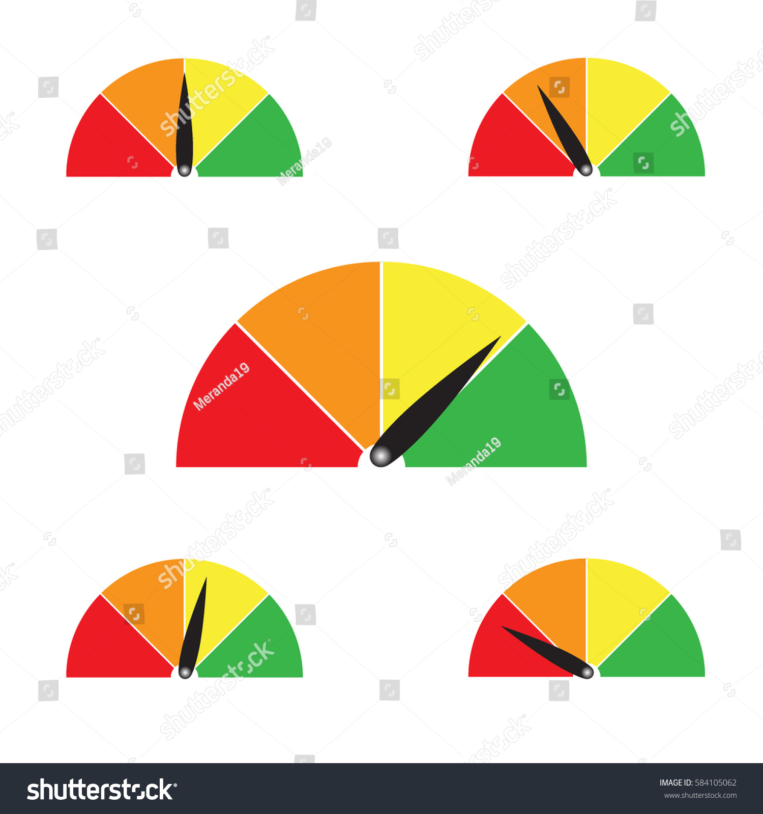 Set Measuring Icons Easy Normal Hard Stock Image Download Now