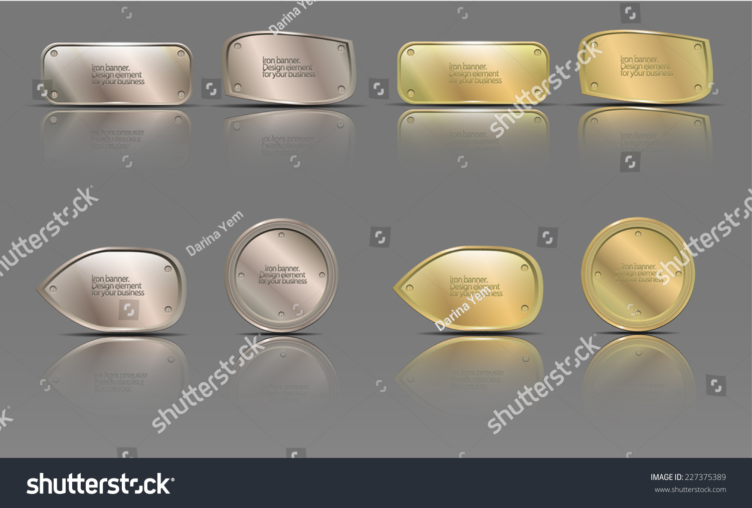 Set Metal Banners Stock Vector (Royalty Free) 227375389 - Shutterstock