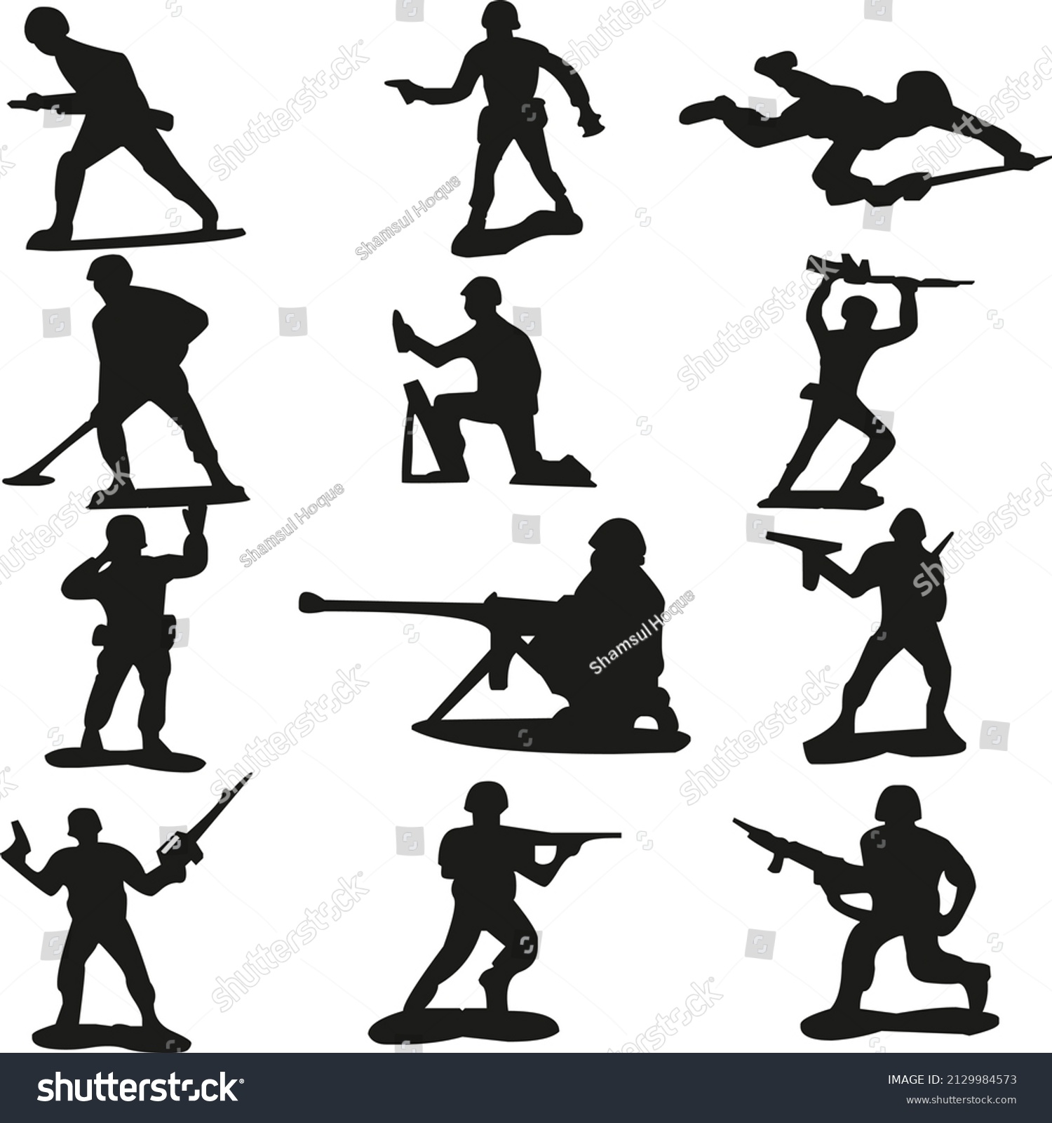 Set Military Silhouettes Military Vector Illustration Stock Vector ...