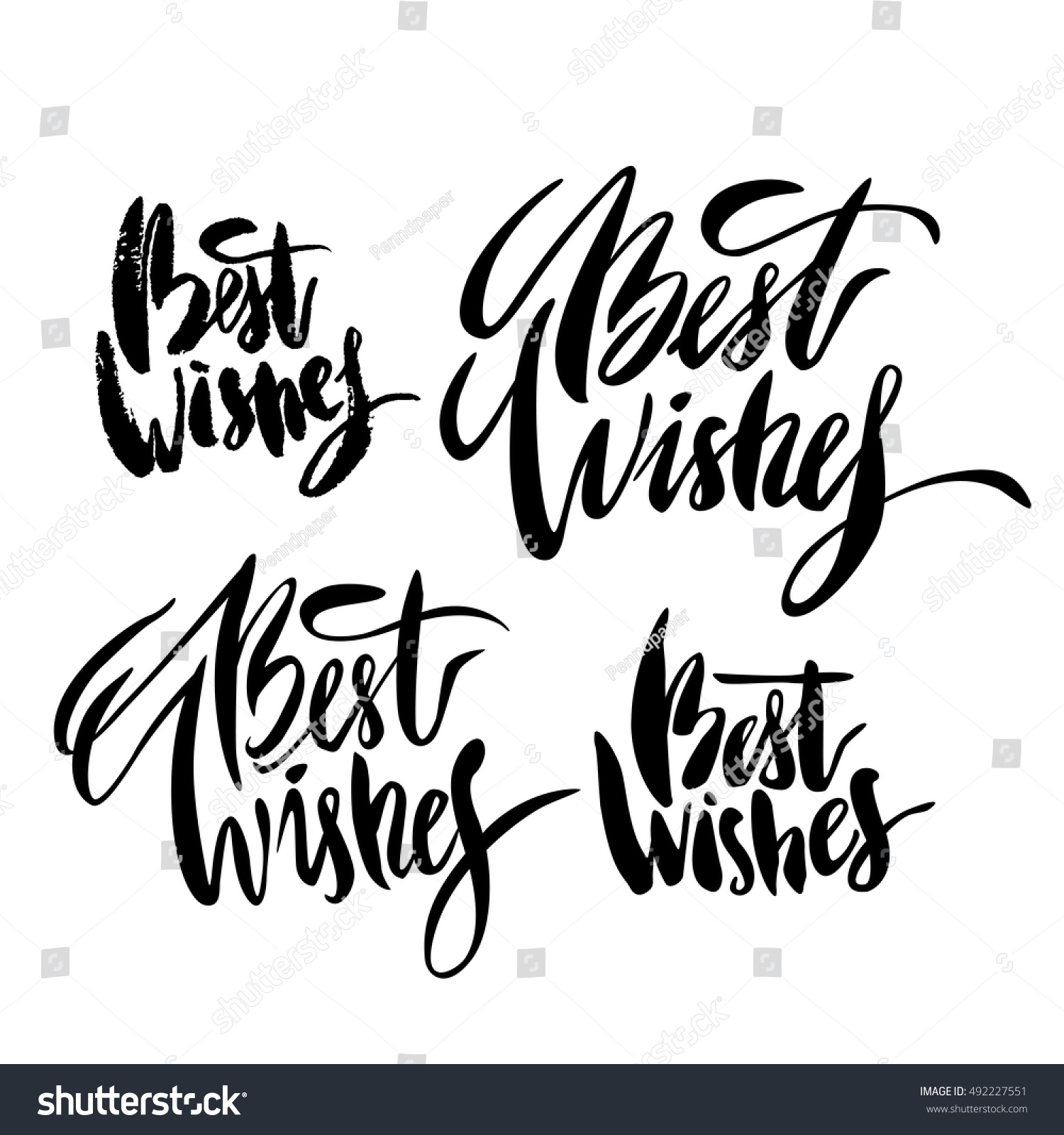 Set Modern Brush Calligraphy Inscriptions Best Stock Vector 492227551 ...