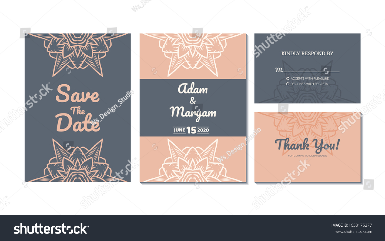 Download Set Modern Floral Outline Hand Drawn Stock Vector Royalty Free 1658175277