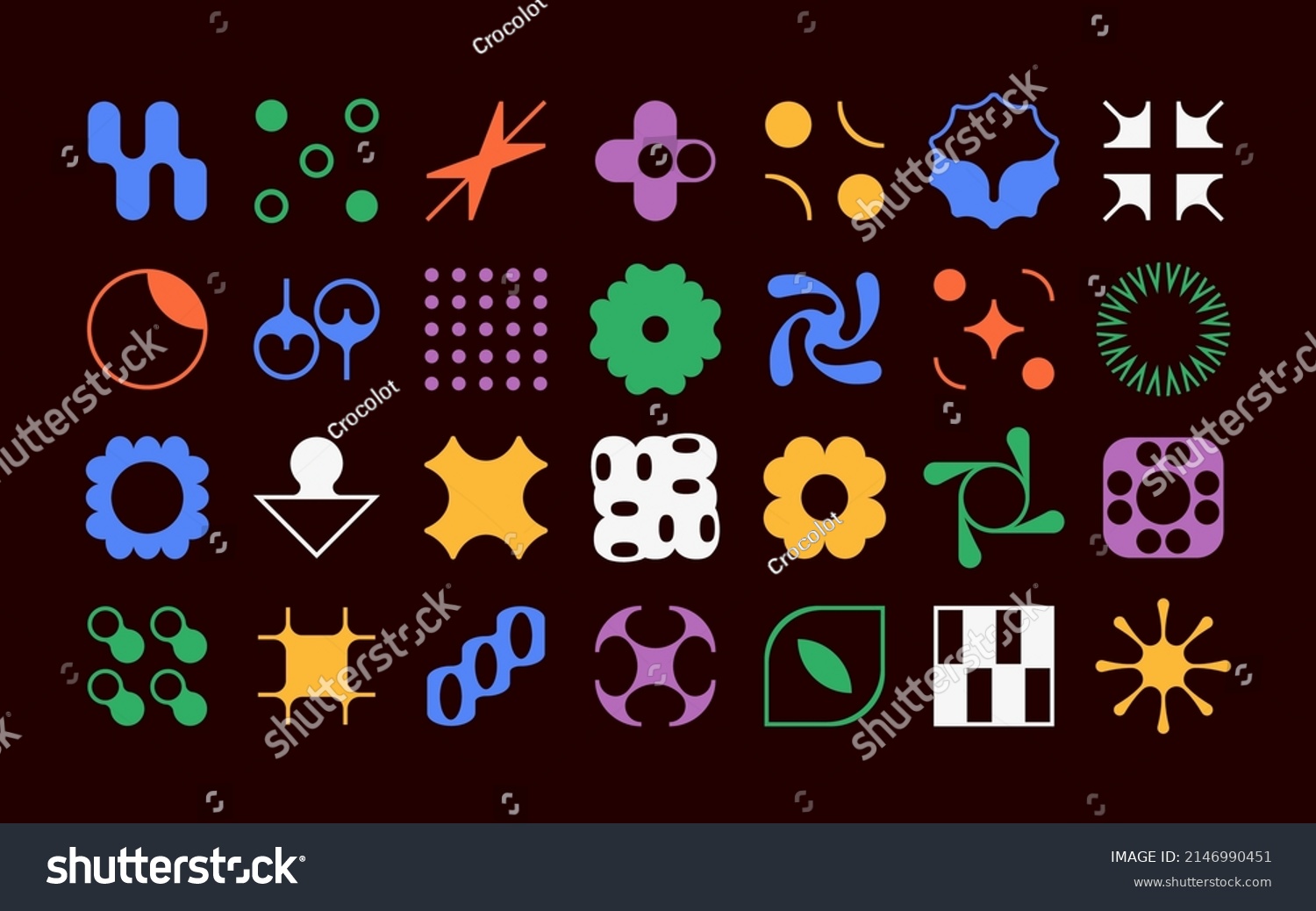 Set Modern Futuristic Figures Abstract Geometric Stock Vector (Royalty ...