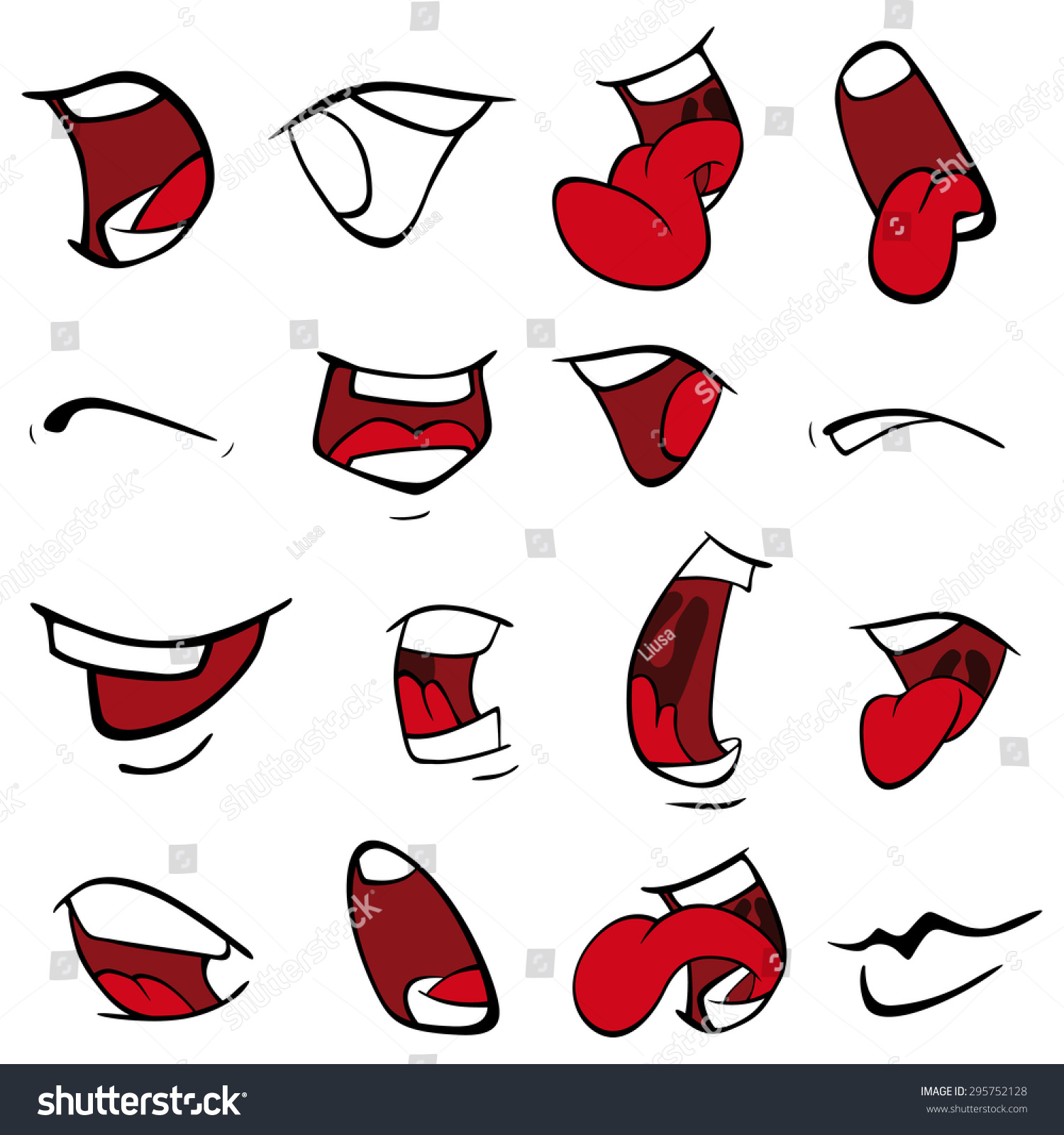 Set Mouths Cartoon Stock Vector (Royalty Free) 295752128