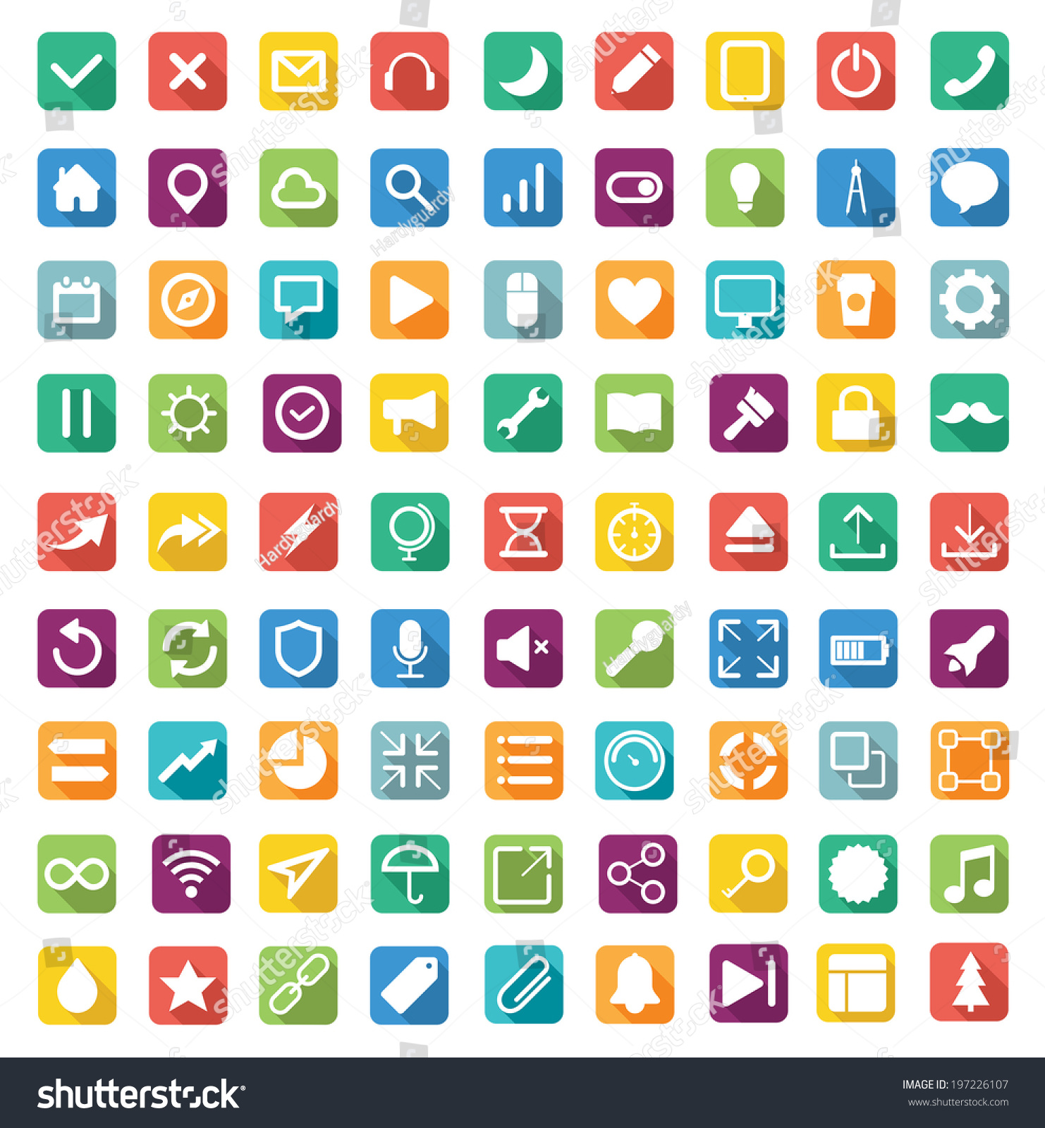 Set Of 81 Multiple Flat Icons. Multiple Quality Icons (Mobile Icons ...