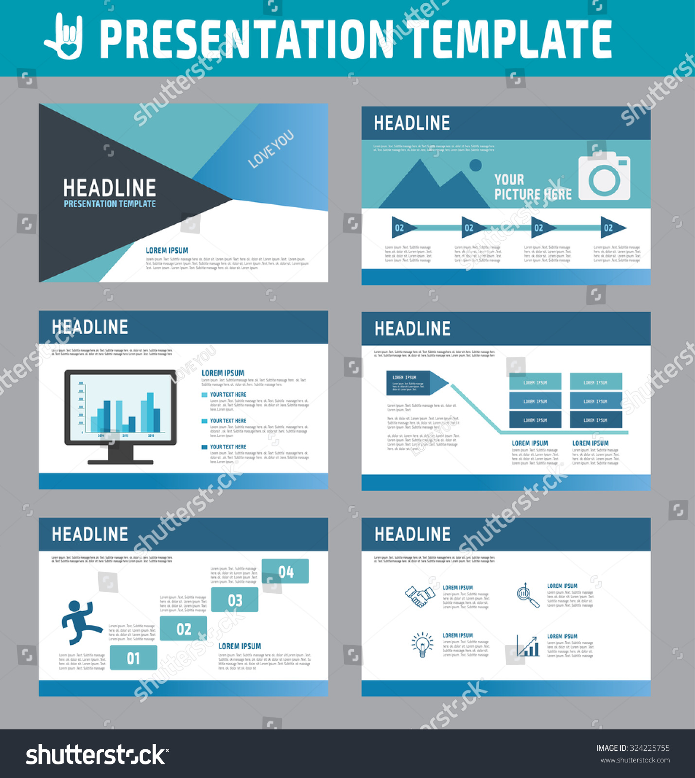 Set Multipurpose Business Presentation Template Infographic เวกเตอร์สต็อก ปลอดค่าลิขสิทธิ์ 7804