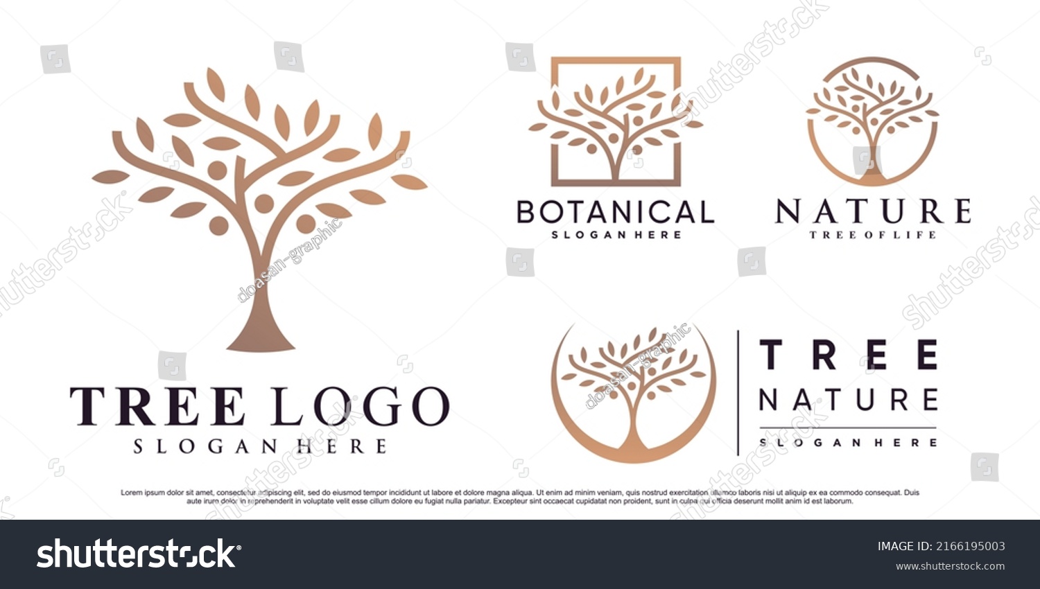 SVG of Set of nature tree logo design vector illustration with creative element Premium Vector svg