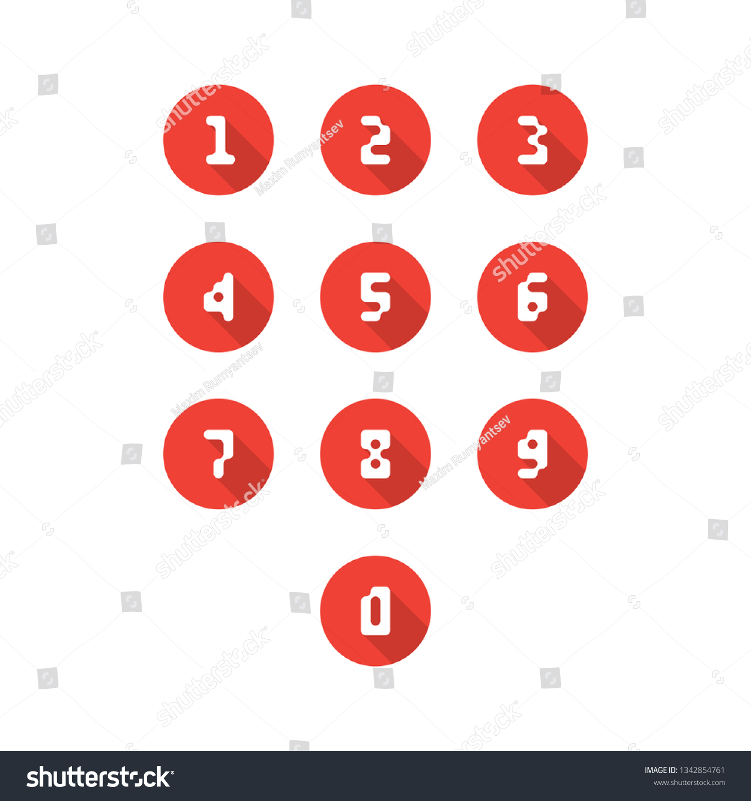 Set 09 Numbers Set Number Icons Stock Vector (Royalty Free) 1050116537