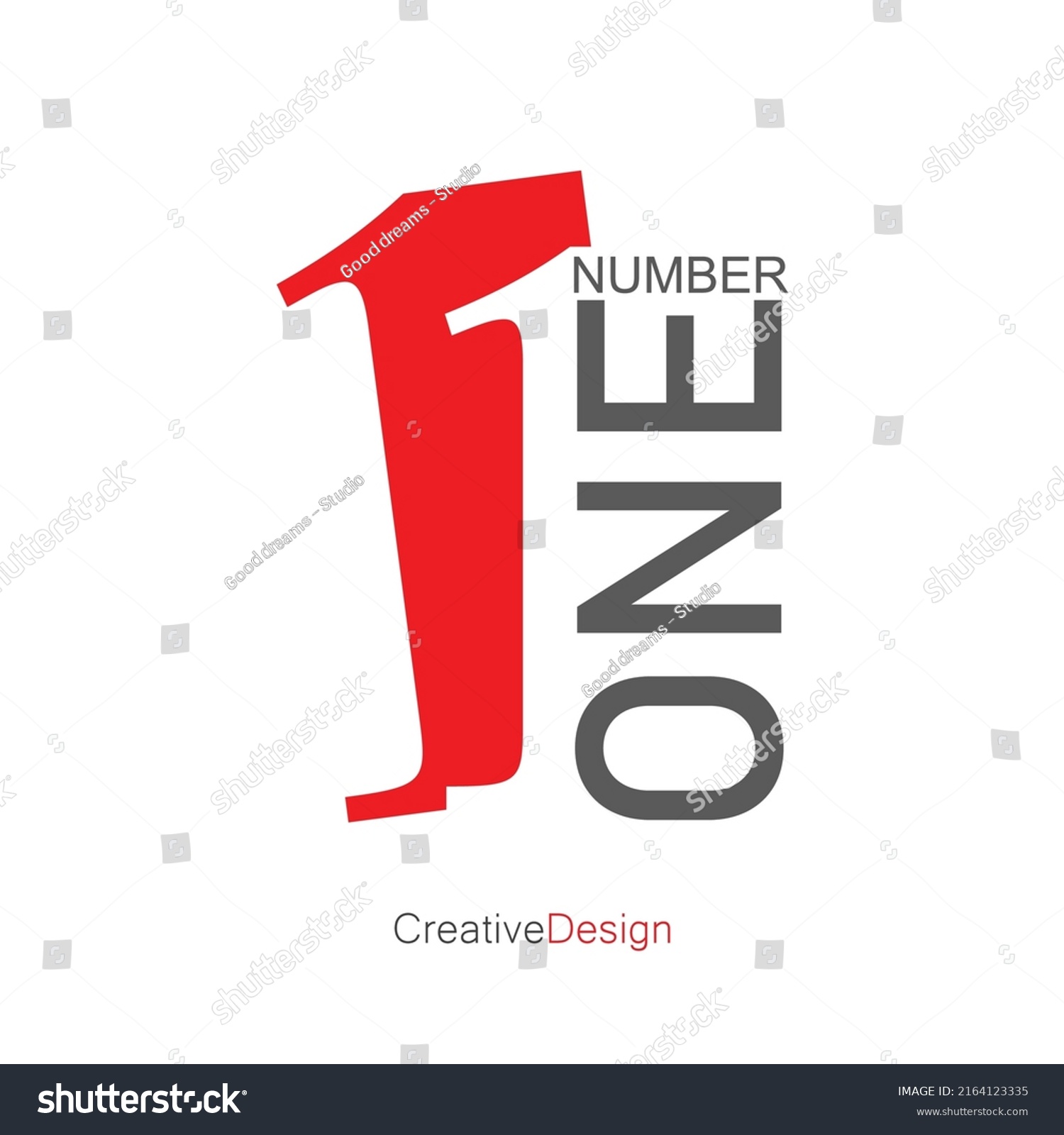 Set Number One Logo Templates Number Stock Vector (Royalty Free ...