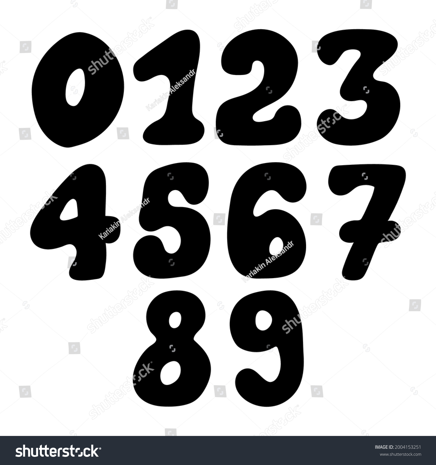 Set Numbers Drawing Vector Illustration Stock Vector (Royalty Free ...