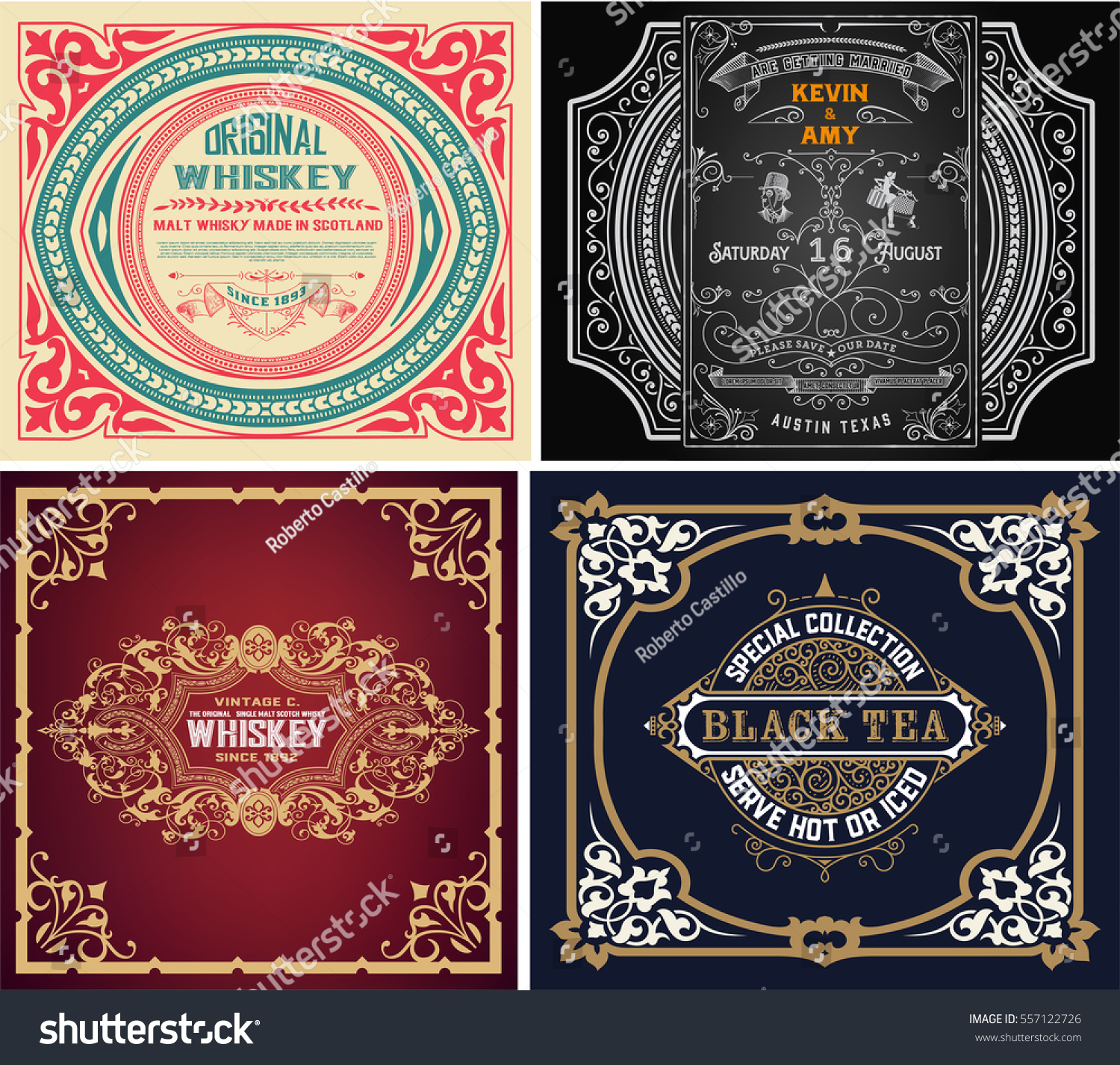 Set Old Cards Stock Vector 557122726 - Shutterstock