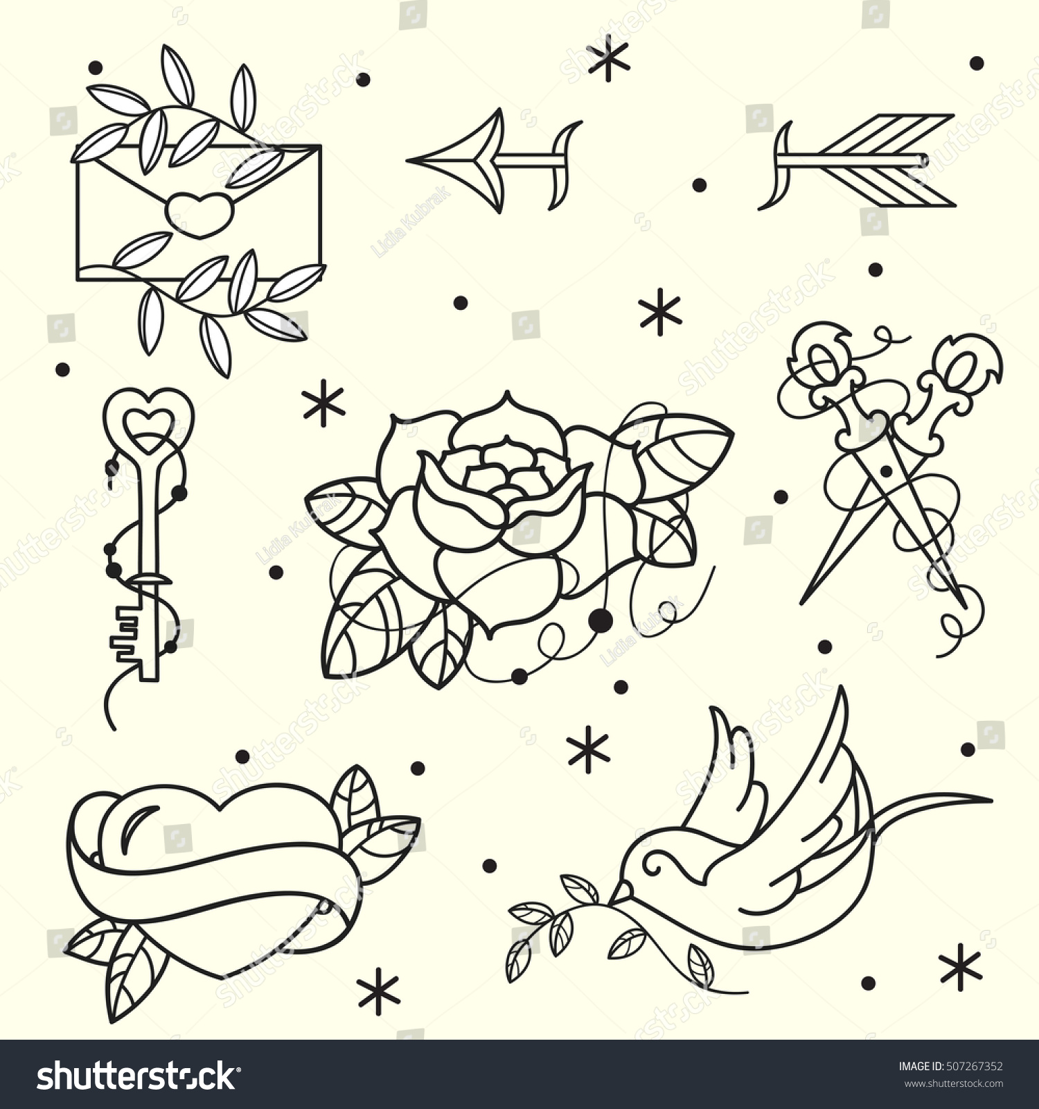 Old School Tattoo Icons Download Free Vectors Clipart