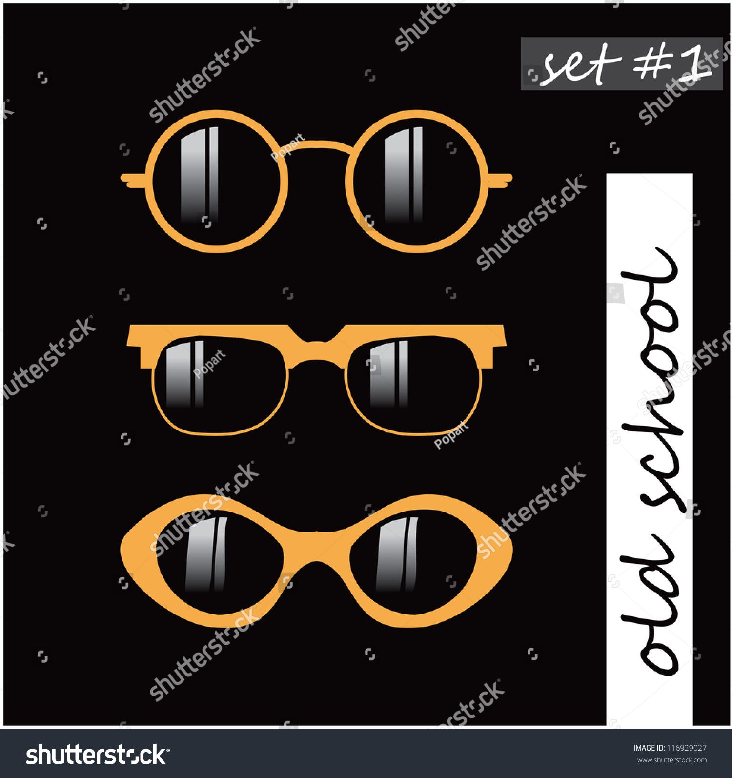 SVG of set of oldschool glasses silhouette svg
