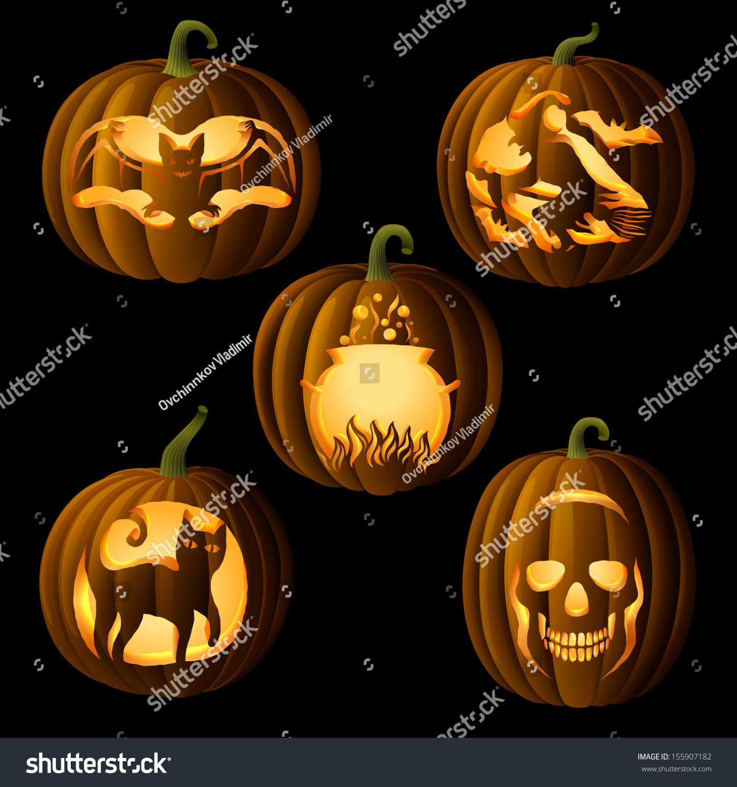 Uncategorized Original Jack O Lantern set original jack o lanterns halloween stock vector 155907182 of with symbols cut on pumpkin detailed illustration