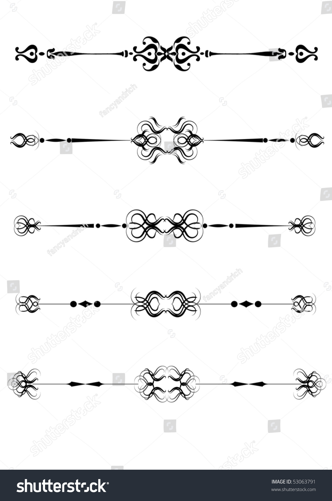 Set Of Ornamental Rule Lines Stock Vector Illustration 53063791 ...