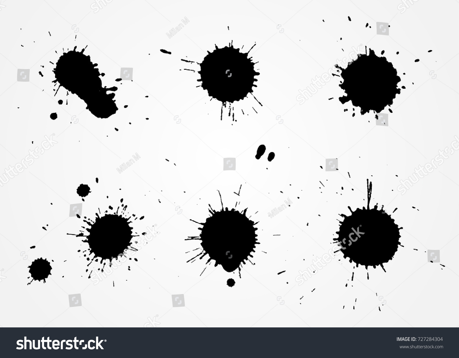 Set Paint Splattersvector Paint Splashes Stock Vector (Royalty Free ...